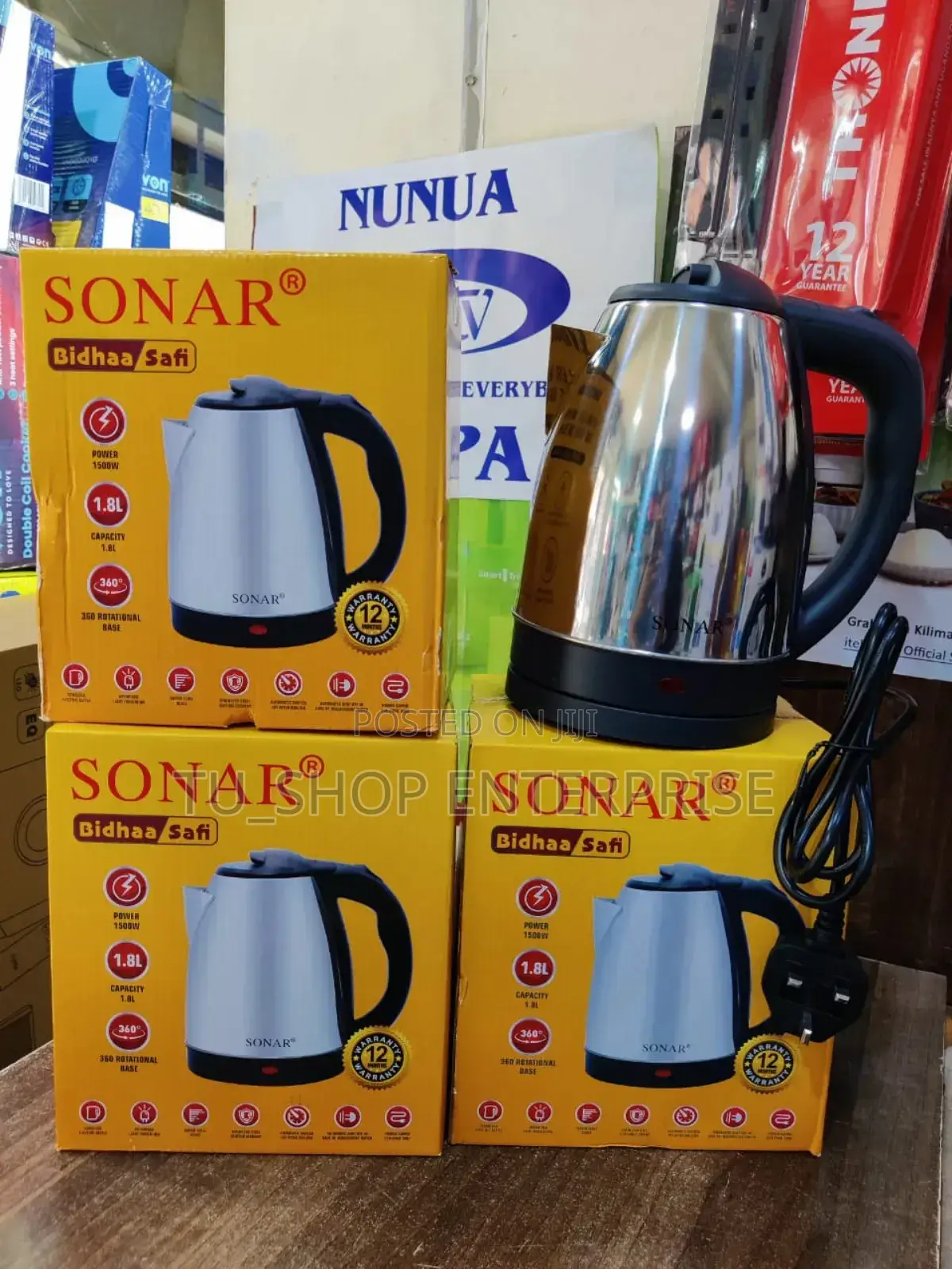 *Sonar Kettle 1.8l With 1.5mtrs Strong Long Cable