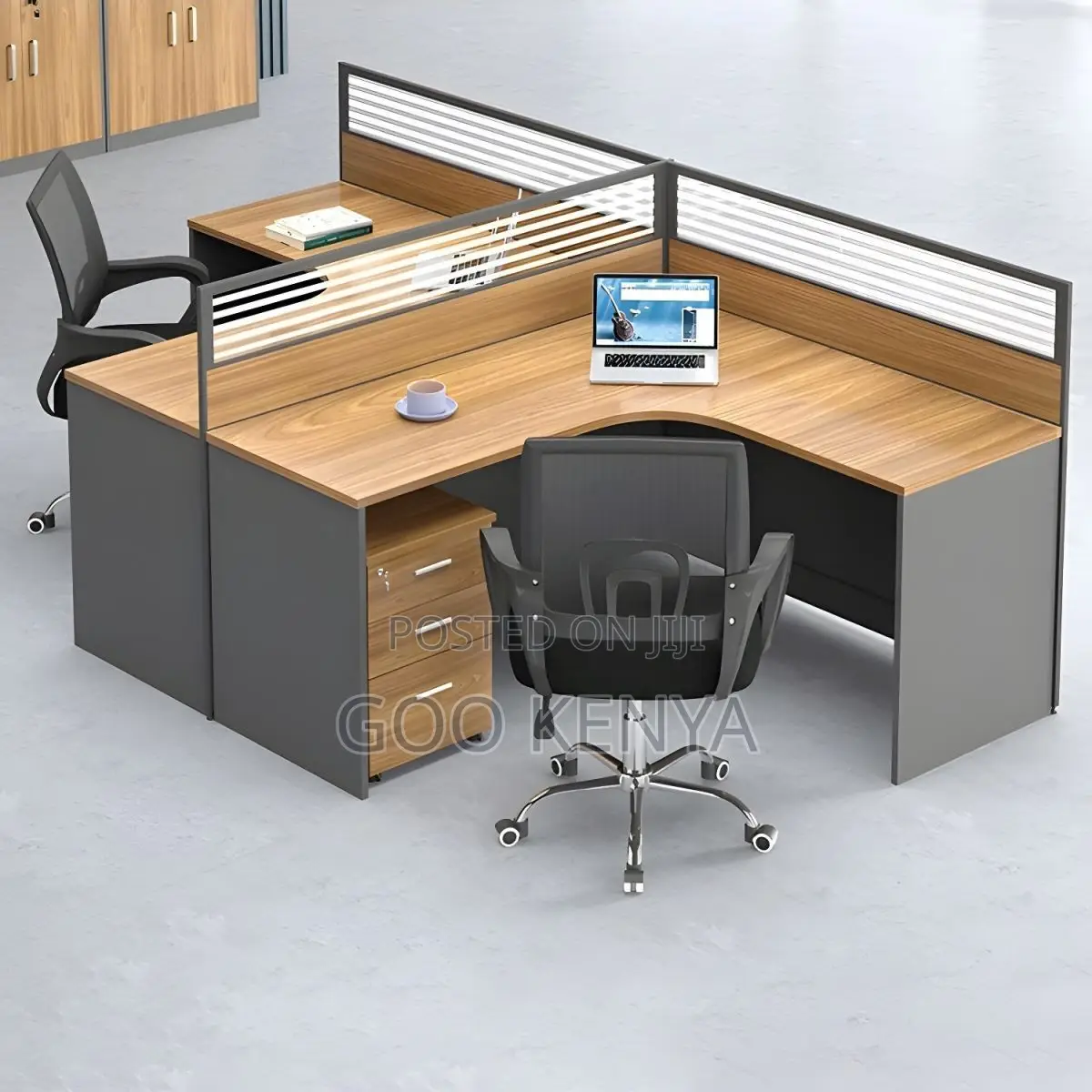 Office Desk ; 2-Way Curved Office Workstation