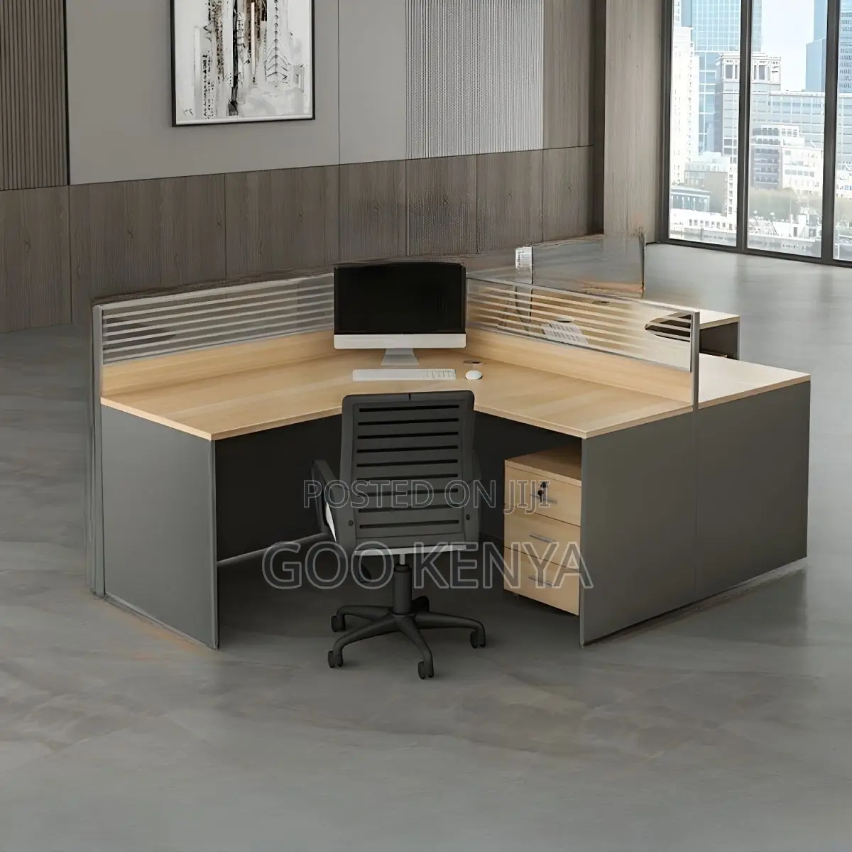 Office Desk ; 2-Way Curved Office Workstation