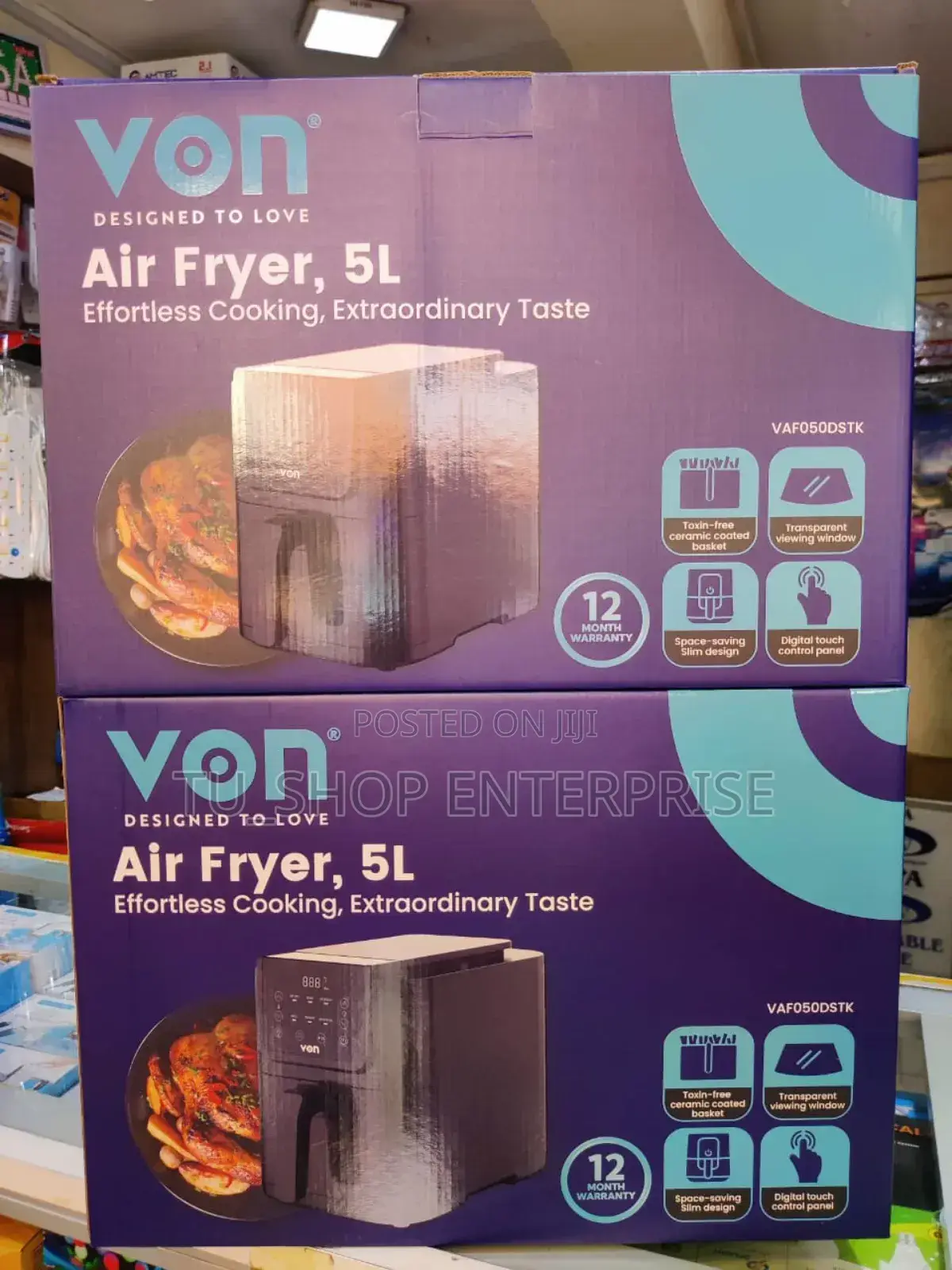 *Von Air Fryer 5l Digital Slim Design