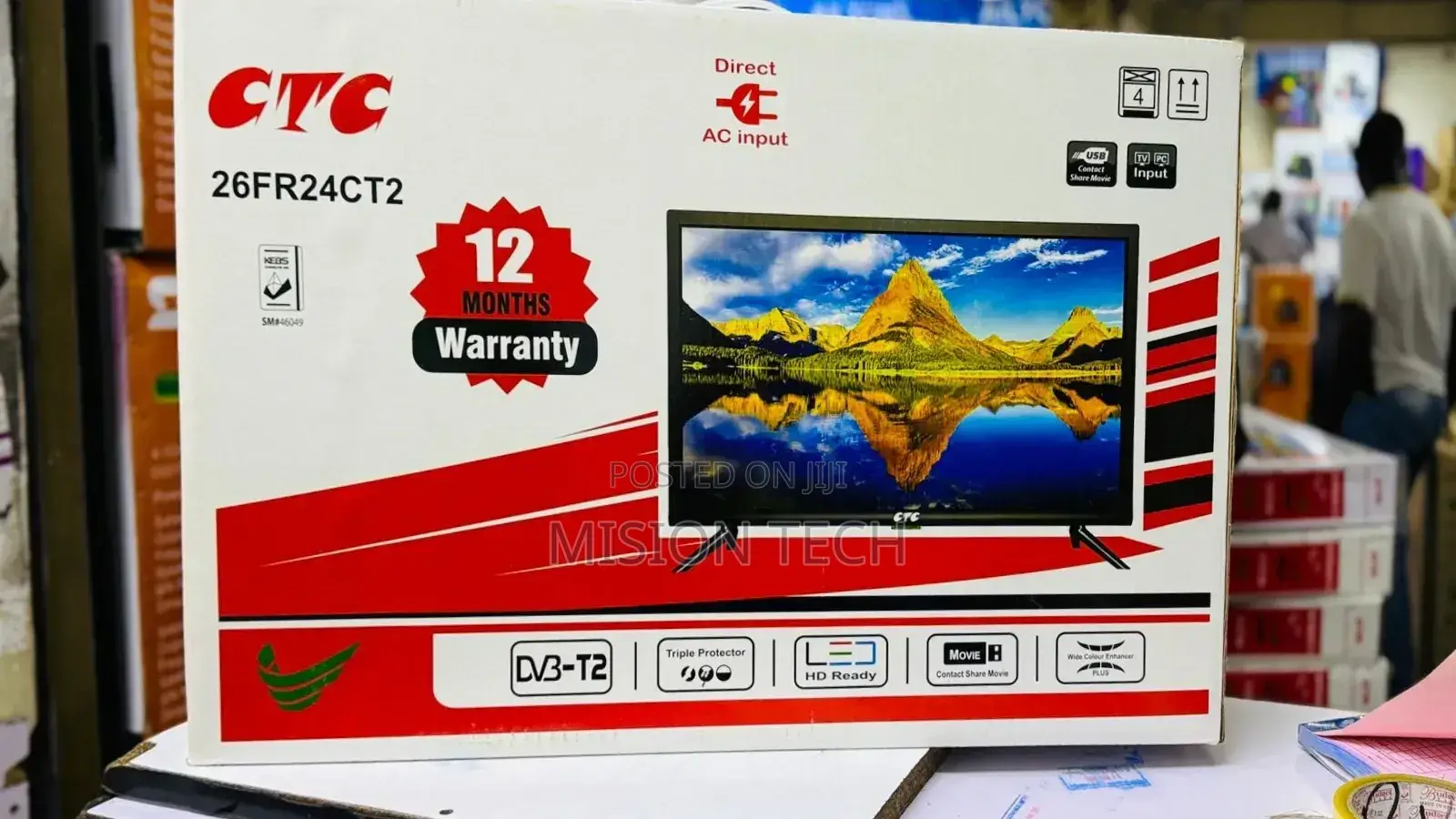 CTC 26" Inches,Hd Led Digital Tv,Ac/Dc,Usb+Hdmi 