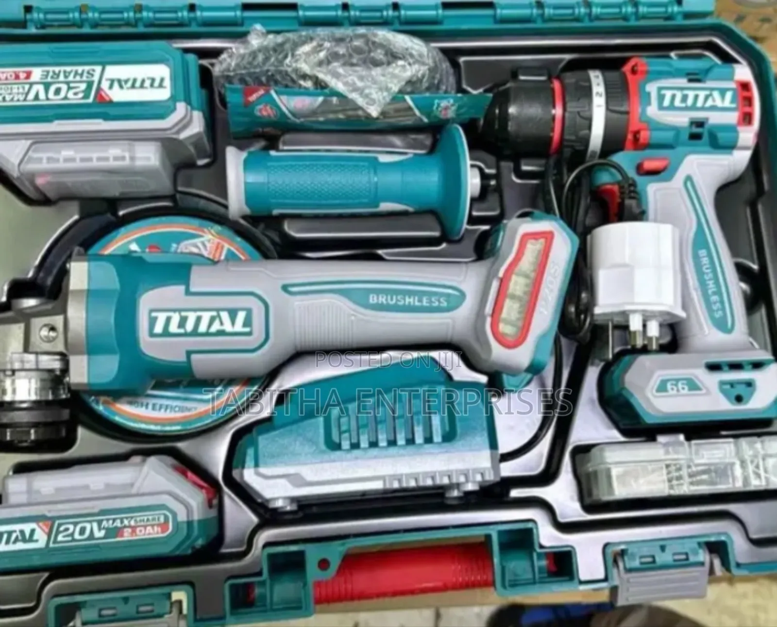 Total Combo Toolkit Angle Grinder And Cordless  Drill