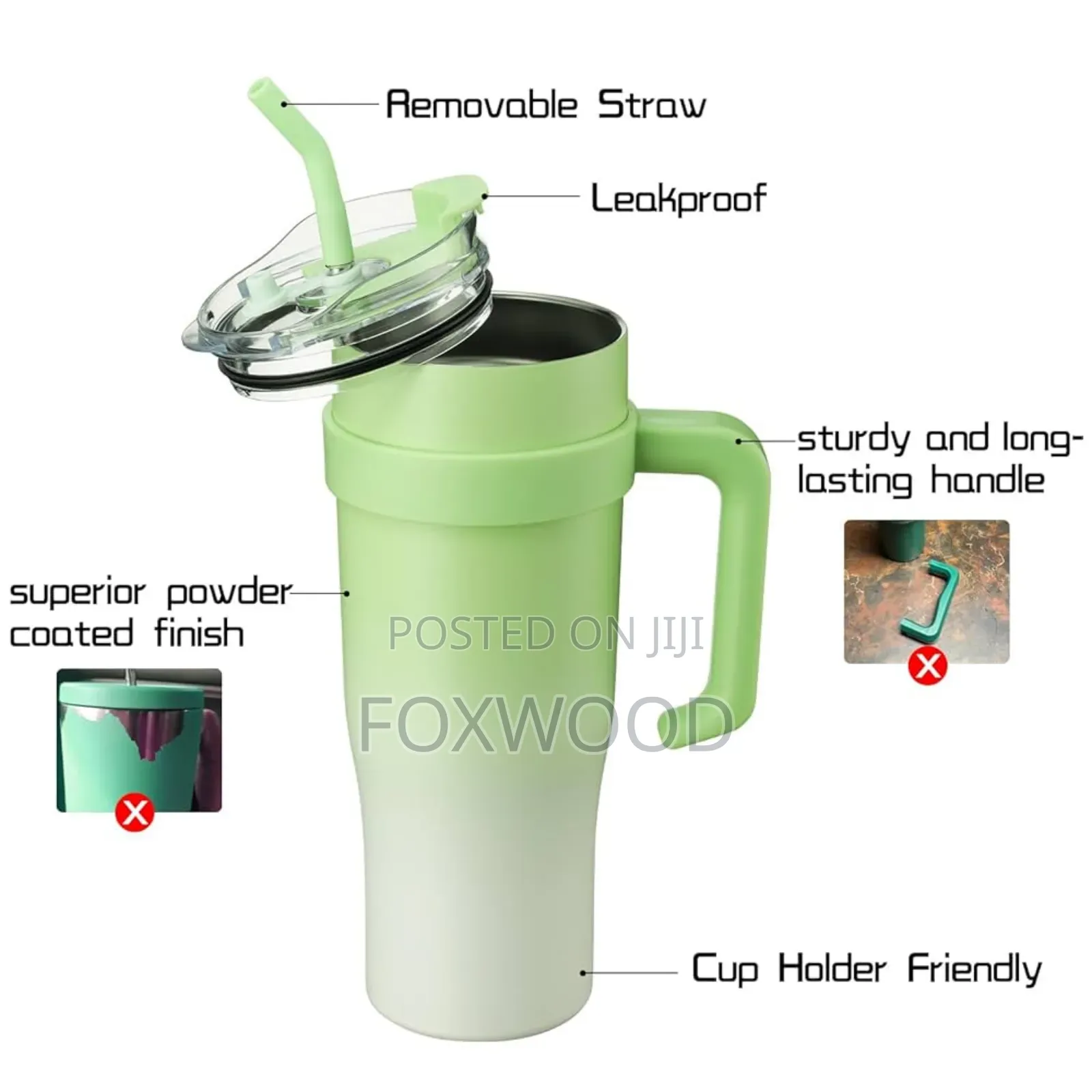 Stainless Steel Thermocups With Steel Straws