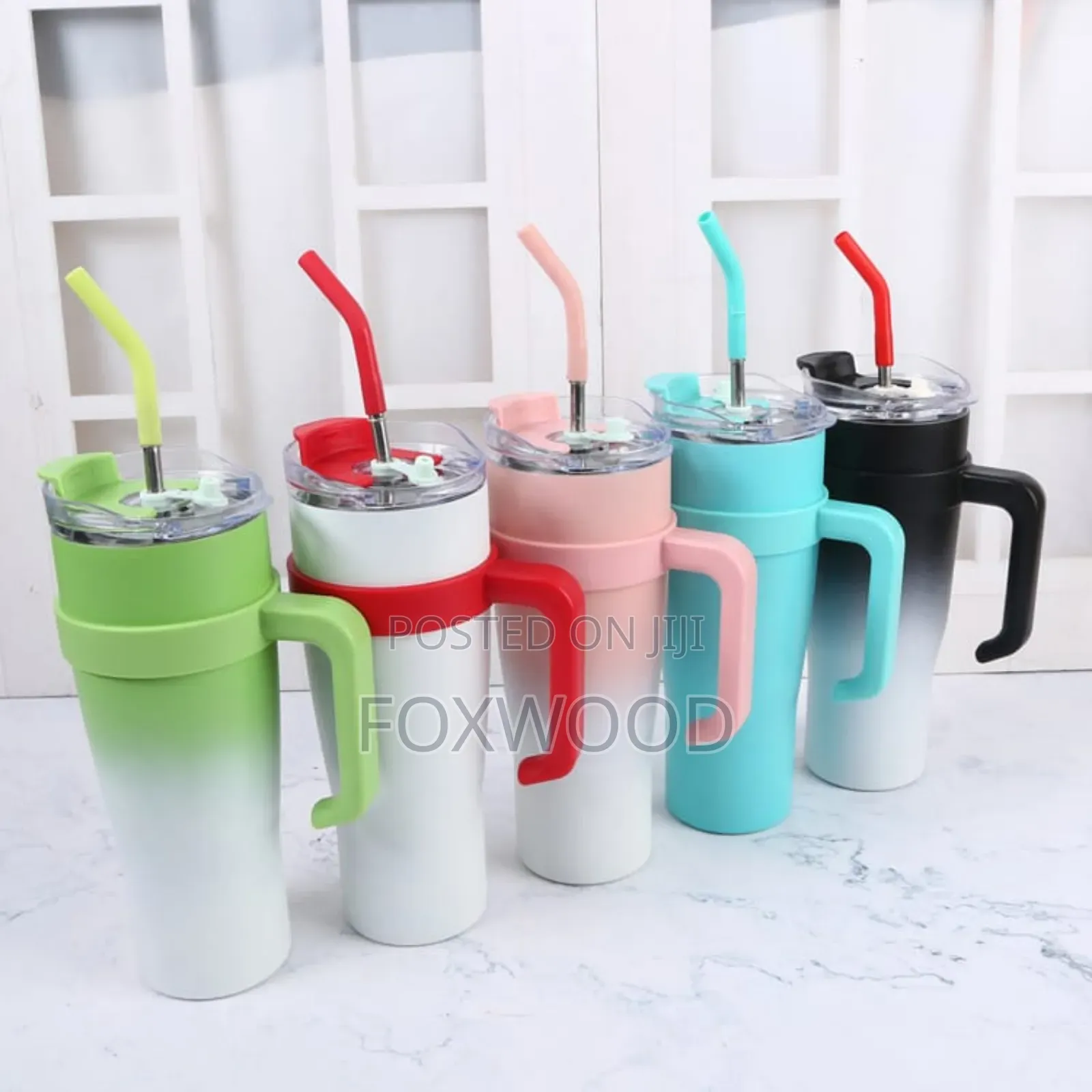 Stainless Steel Thermocups With Steel Straws