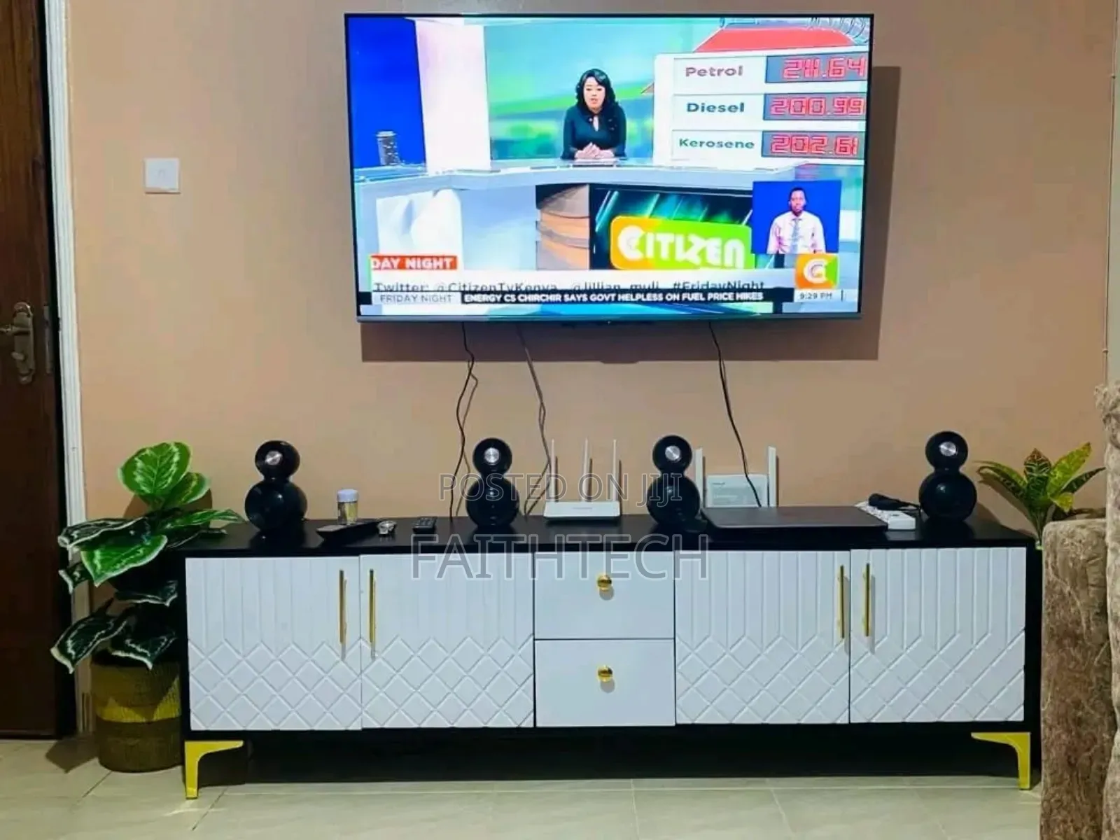 Black White Tv Stand