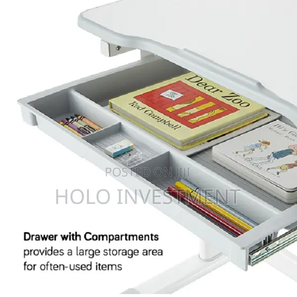 Screw-Locking Height Adjustable Kids Desk and Backrest Chair
