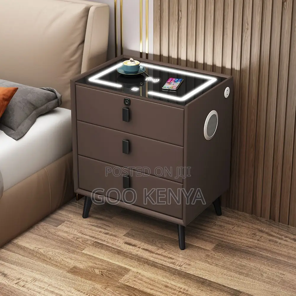Home Furniture ; Fingerprint Lock Bedside Table