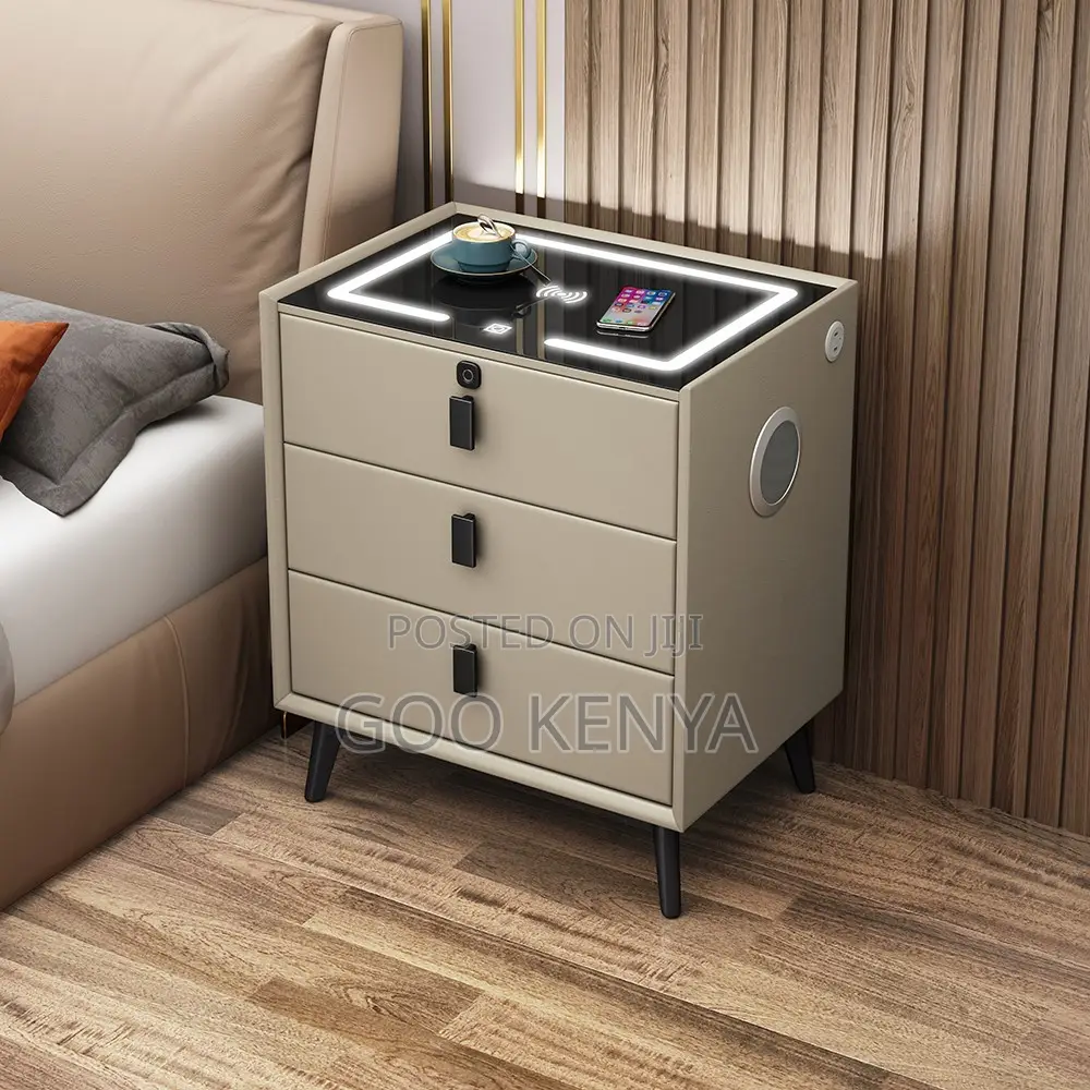 Home Furniture ; Fingerprint Lock Bedside Table