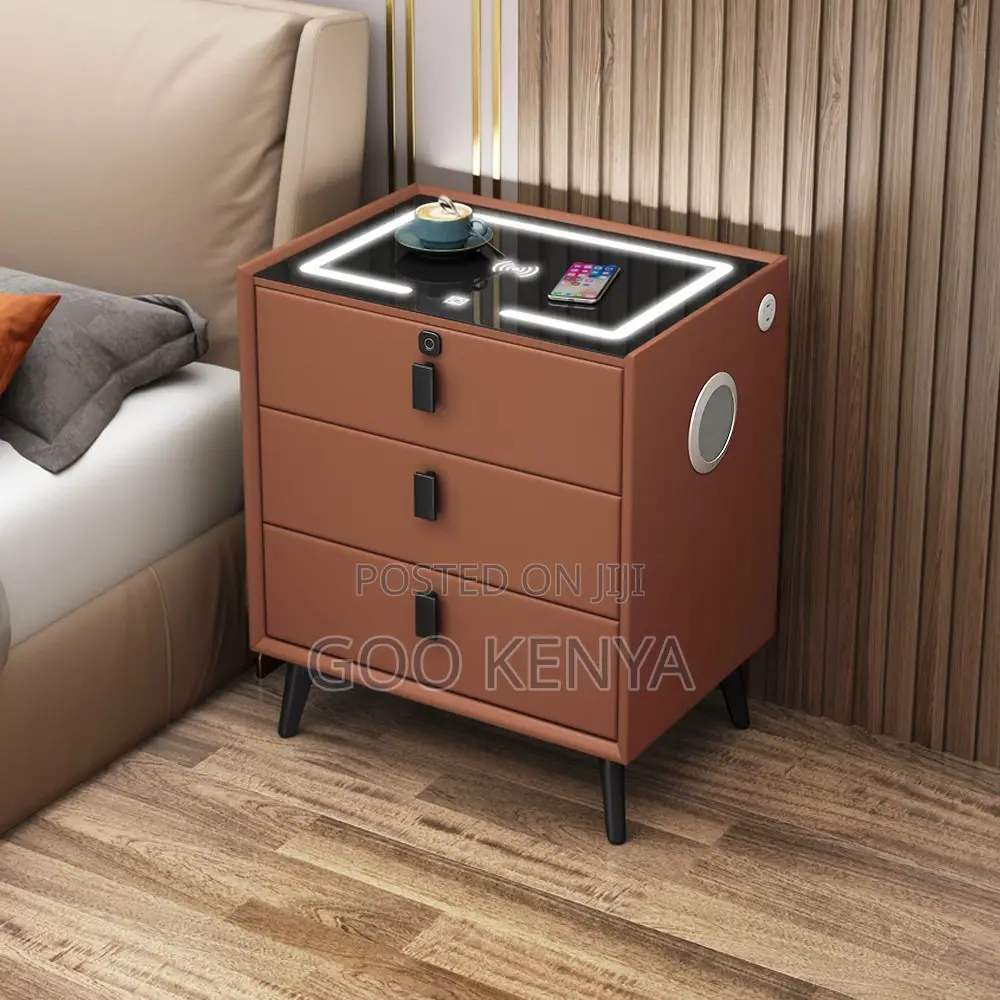 Home Furniture ; Fingerprint Lock Bedside Table