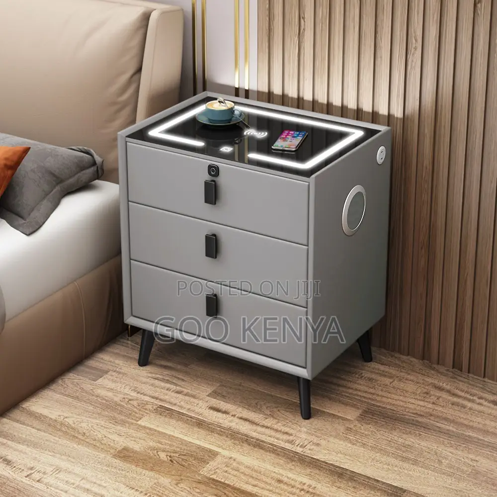 Home Furniture ; Fingerprint Lock Bedside Table