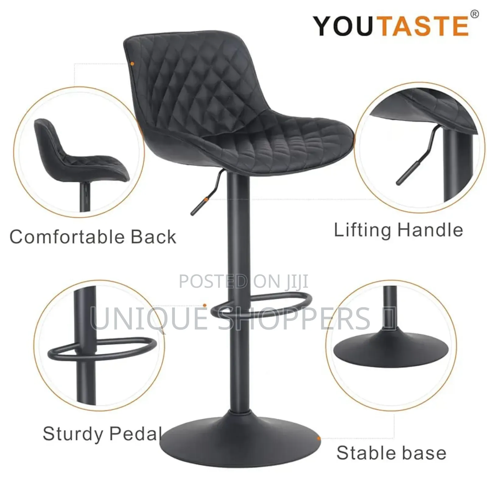 Classy Kitchen Island Stool in Leather