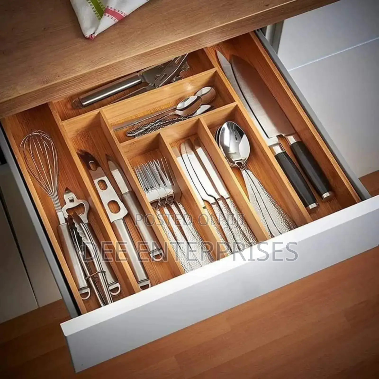 Multifunctional Bamboo Expandable Wooden Drawer Organizer