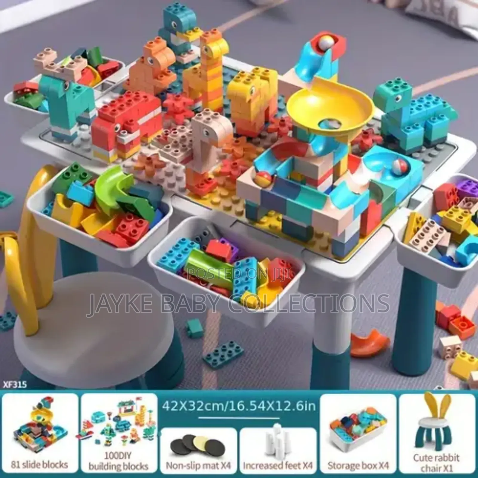 Multifunctional Kids Activity Table Set With Chair Blocks