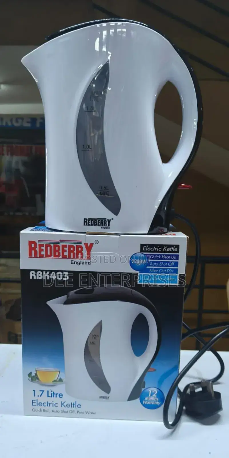 Redberry 1.7 LTRS Electric Kettle