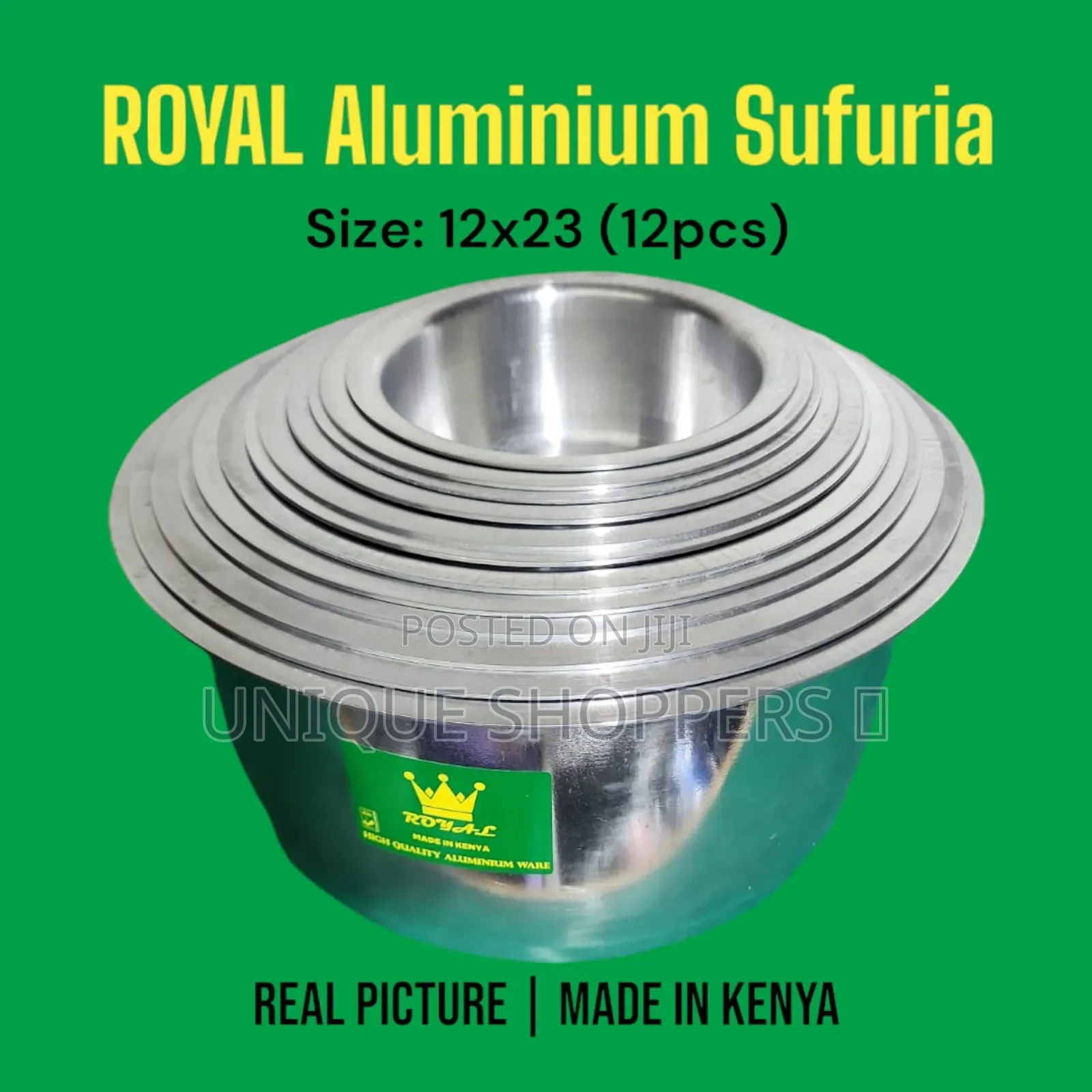 Crystal Royal Green Extra Heavy Aluminium Sufuria