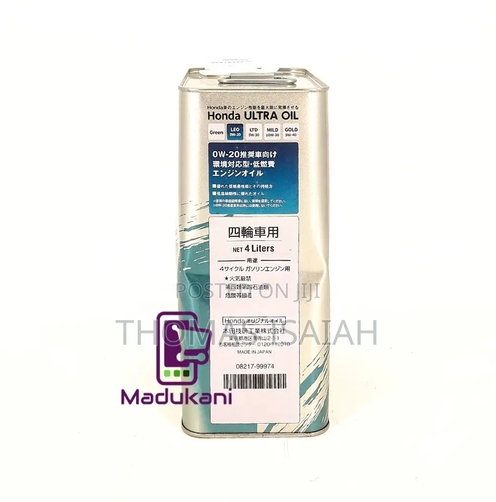 Honda Ultra Leo Sn Sae 0w 20 Fully Synthetic Engine Oil 4l