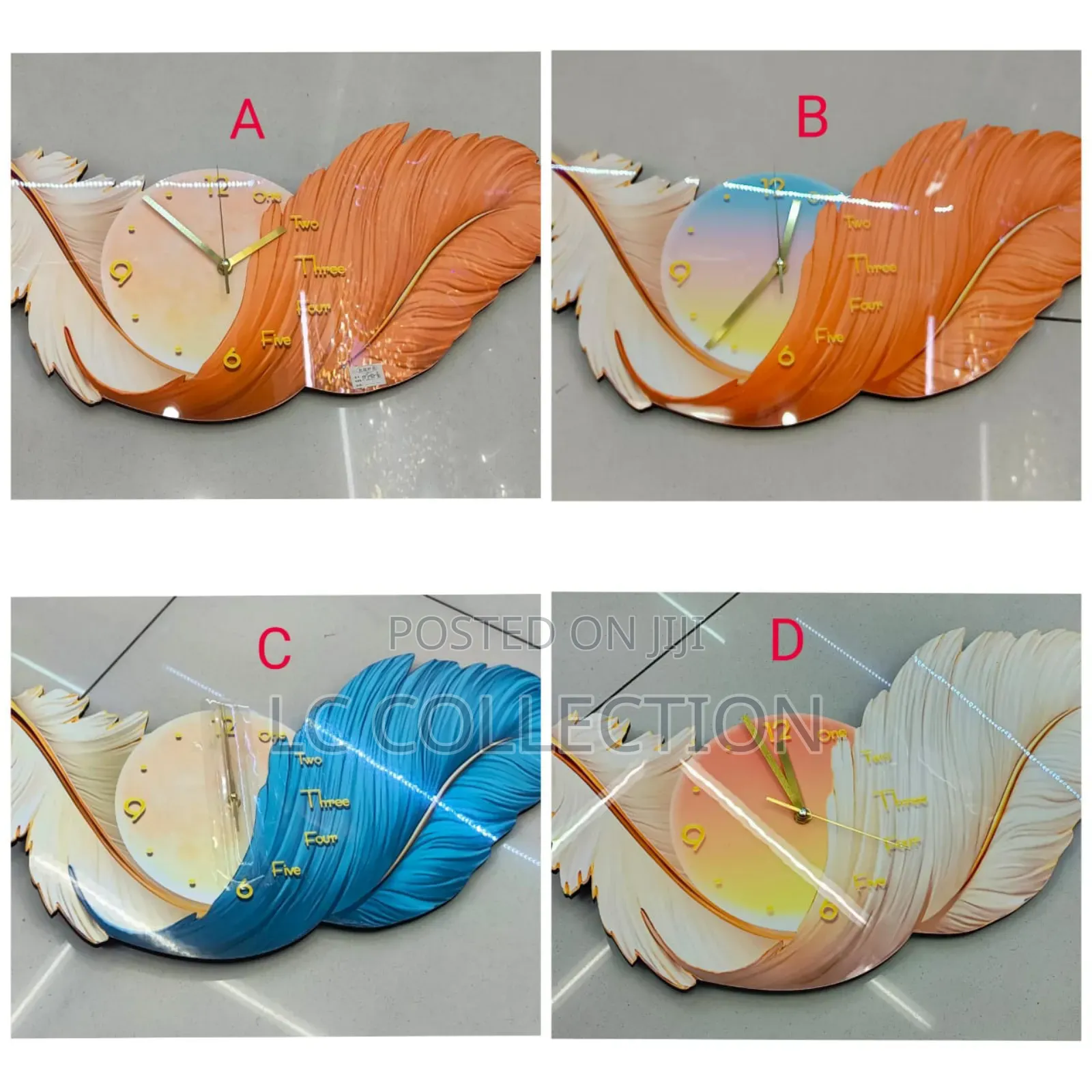*Leaf Shape Decor Wall Clock*
 With Battery Pot 30by60cm