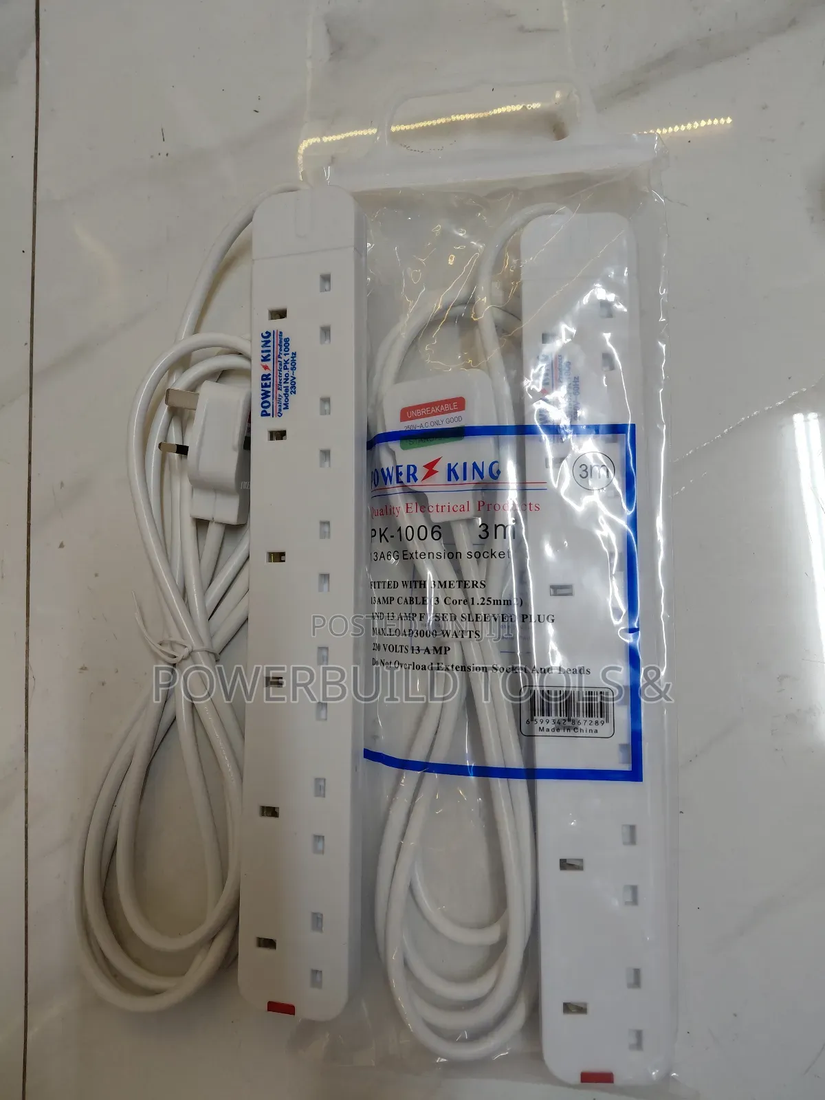 6 Way Power Extension Cable Power King 3metres