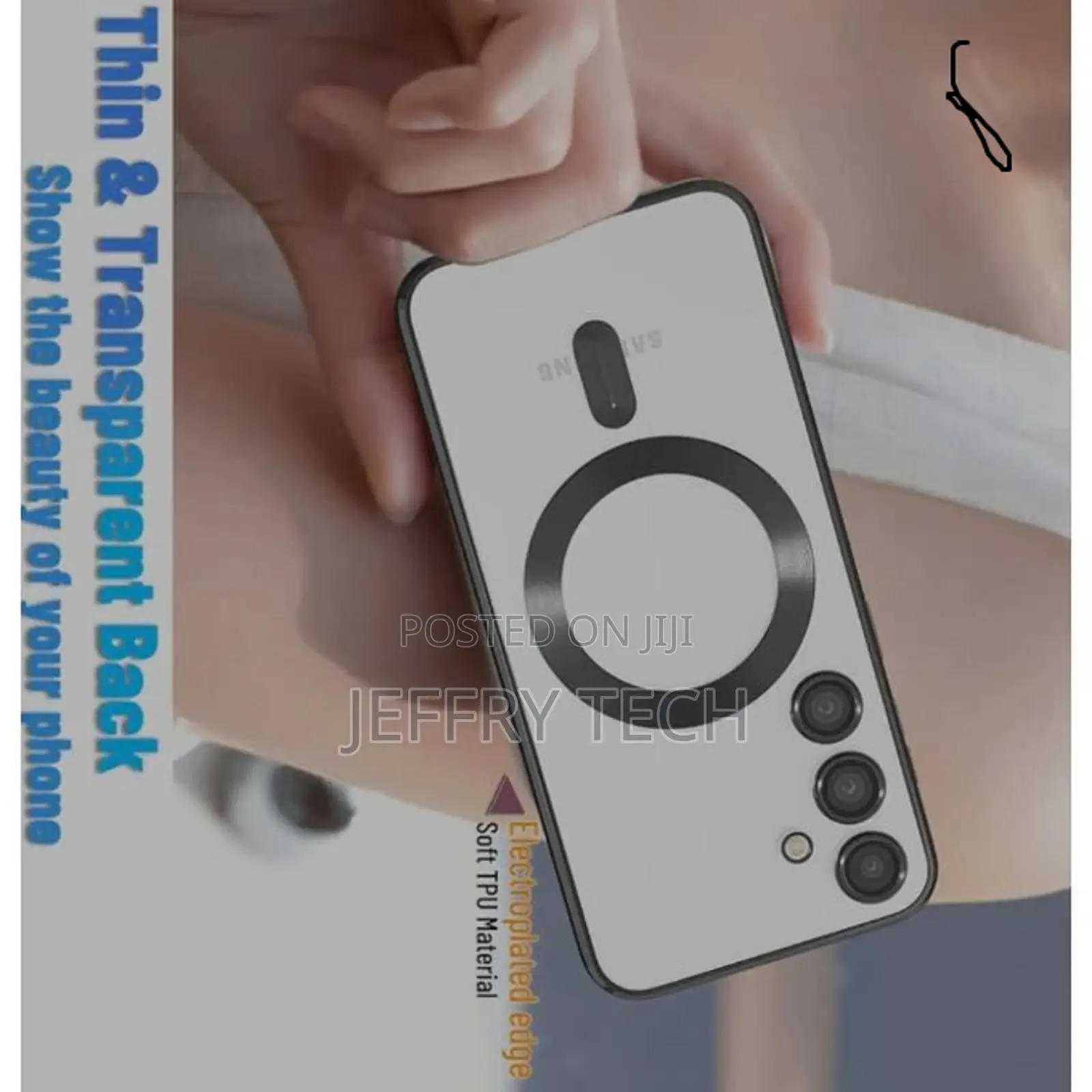 Pavoxy Samsung Galaxy A16 Transparent Magsafe Plated Case
