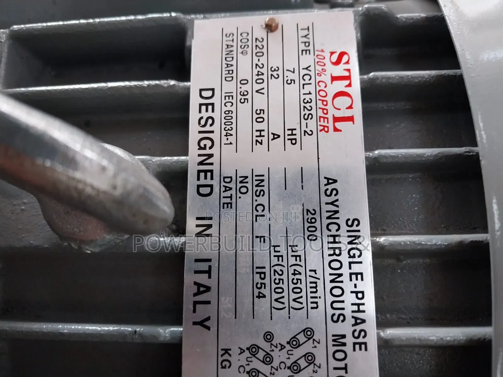 7.5hp Single Phase 2900rpm Stcl Brand Electric Motor Pulley Attached