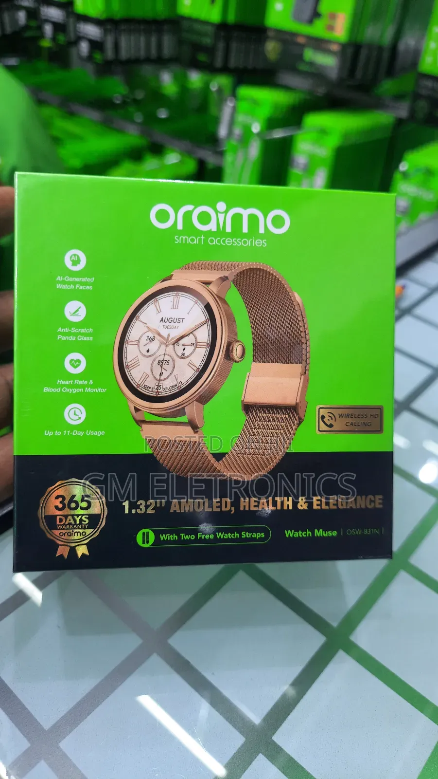 Oraimo Osw-831n Watch Muse 1.32” Amoled Ip68 Smart Watch.