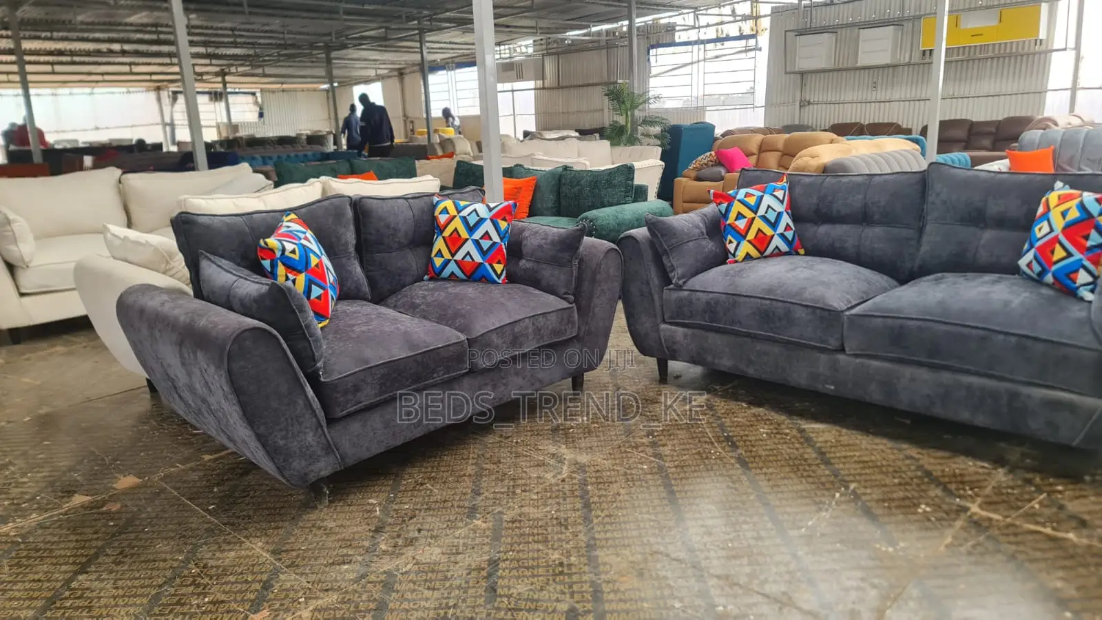 Blackish 5 Seater Butterfly (Mayai ) Sofa Set 3,2