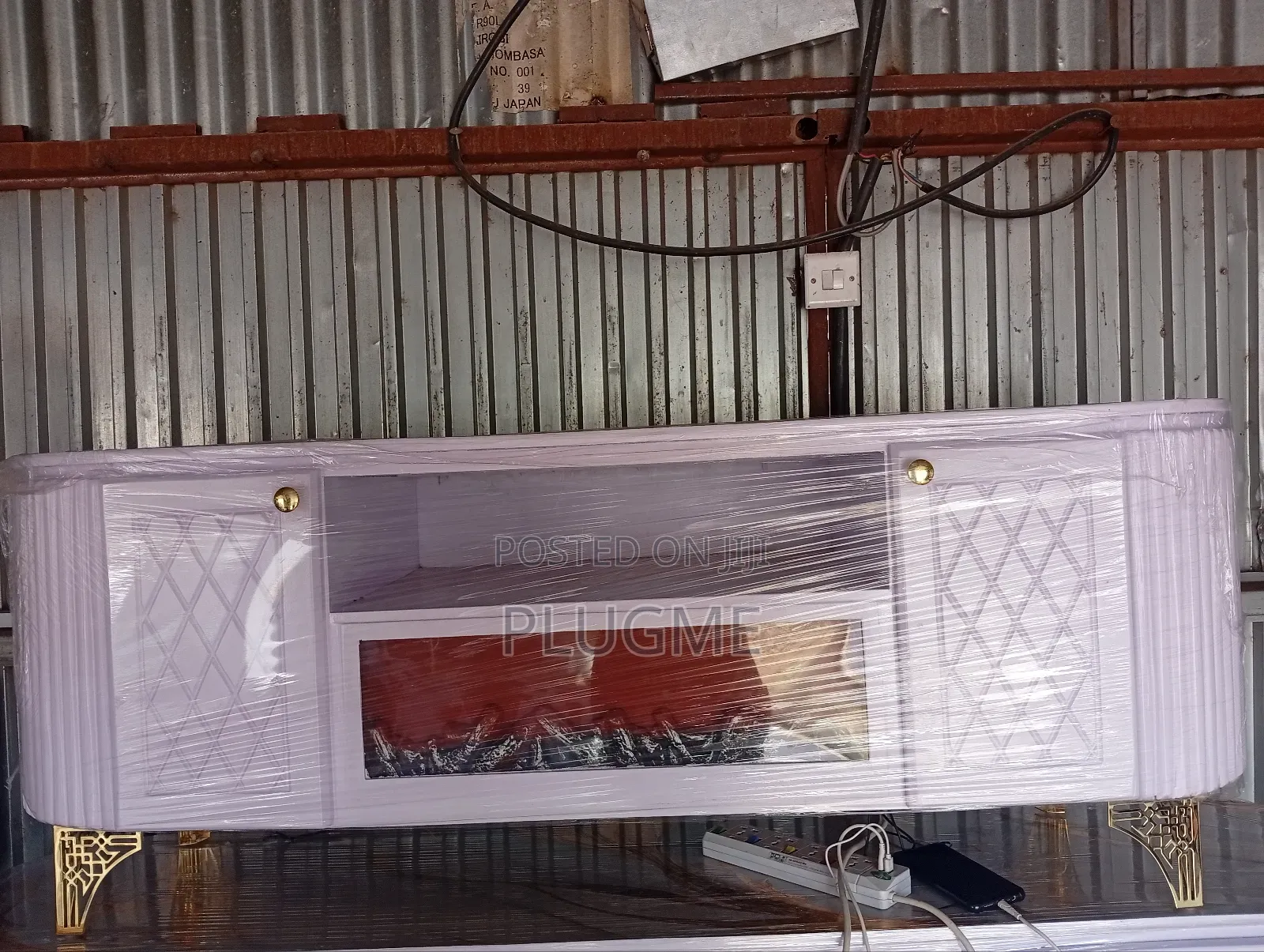 5ft Marble Tv Stand With Storage