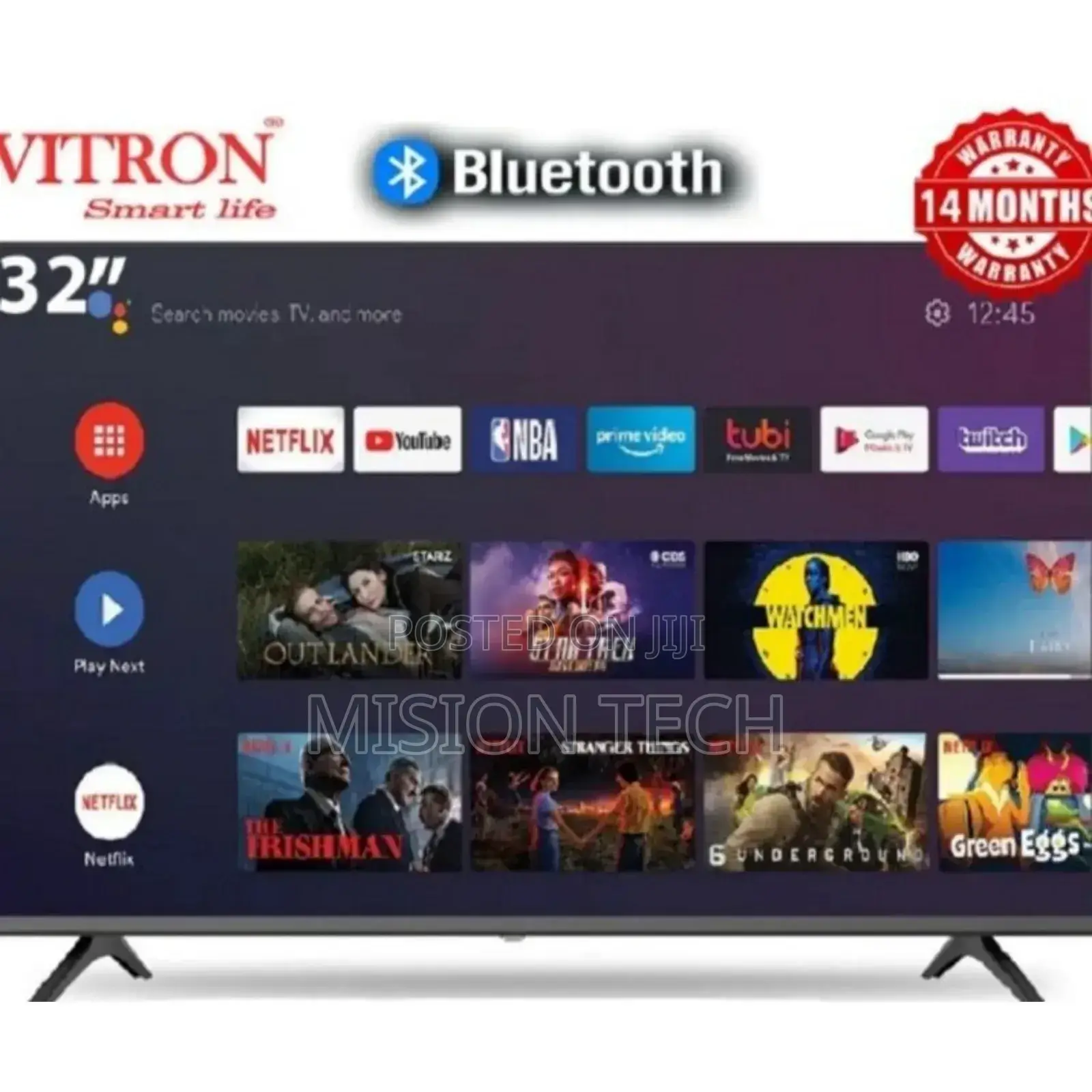 Vitron 32′′ Inches Smart Android Frameless Tv With Bluetooth