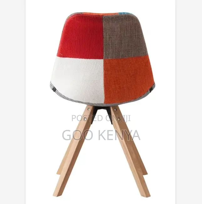 Office Chair ; Fabric Covered Wooden Frame Dining Chair