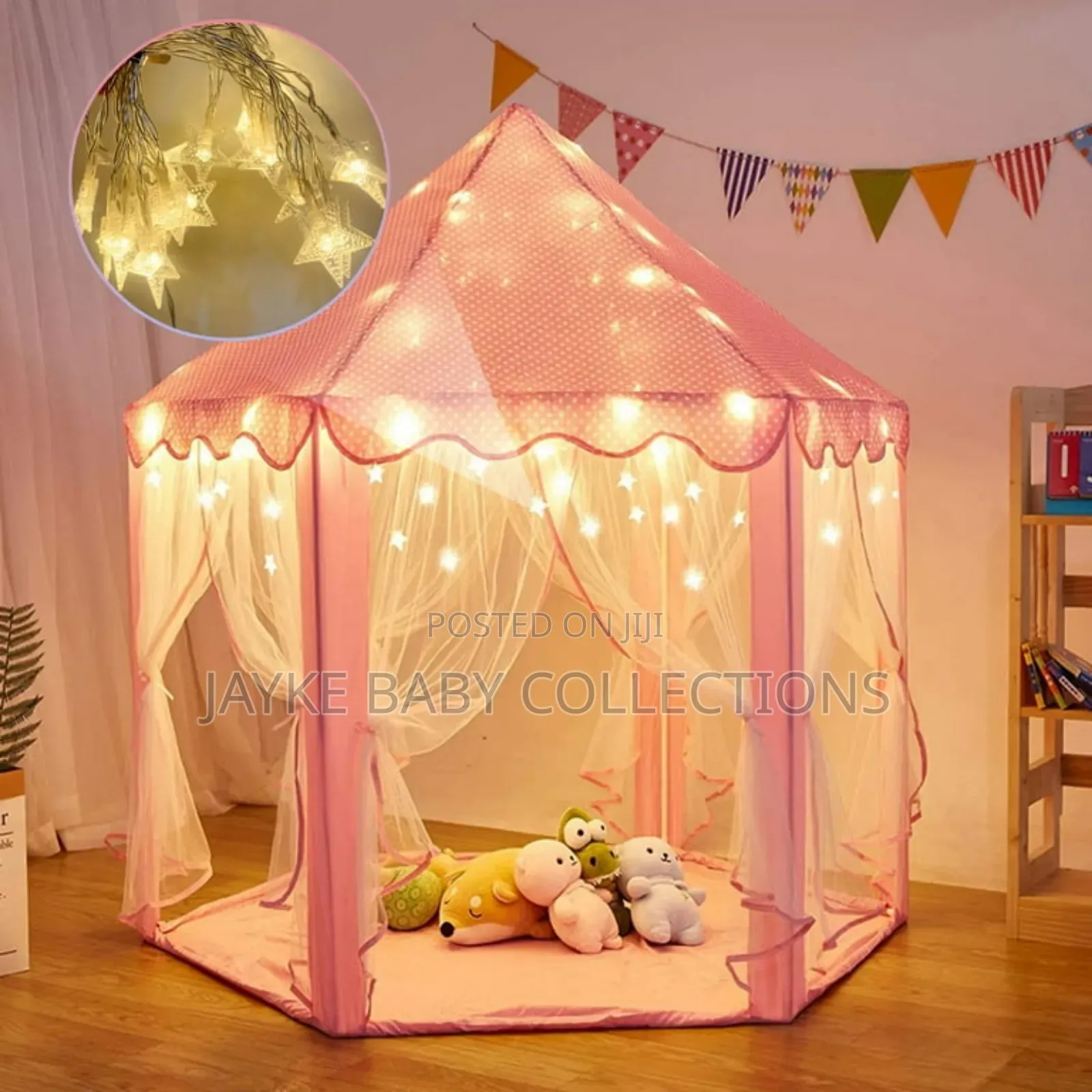 Princess Castle Play Tent for Girls With Magical Star Lights