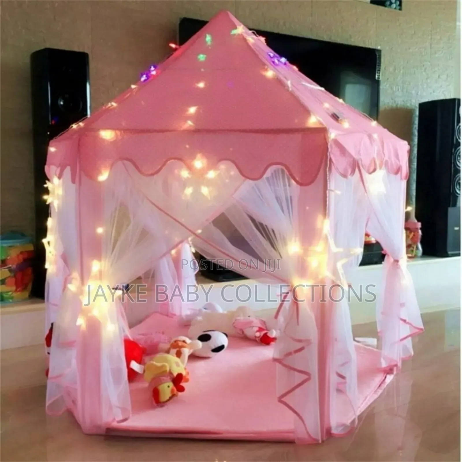 Princess Castle Play Tent for Girls With Magical Star Lights