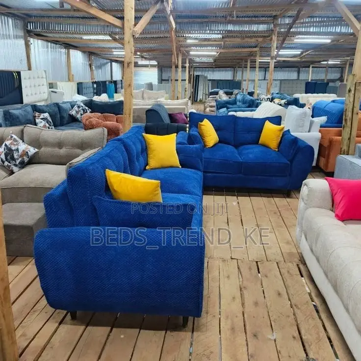 Inviting Blue 5 Seater Sofa (Mayai ) Design