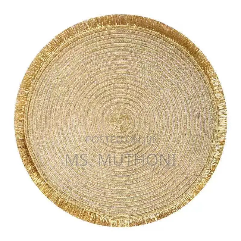 High Quality Round Shimmery Gold Placemats/Tablemats*