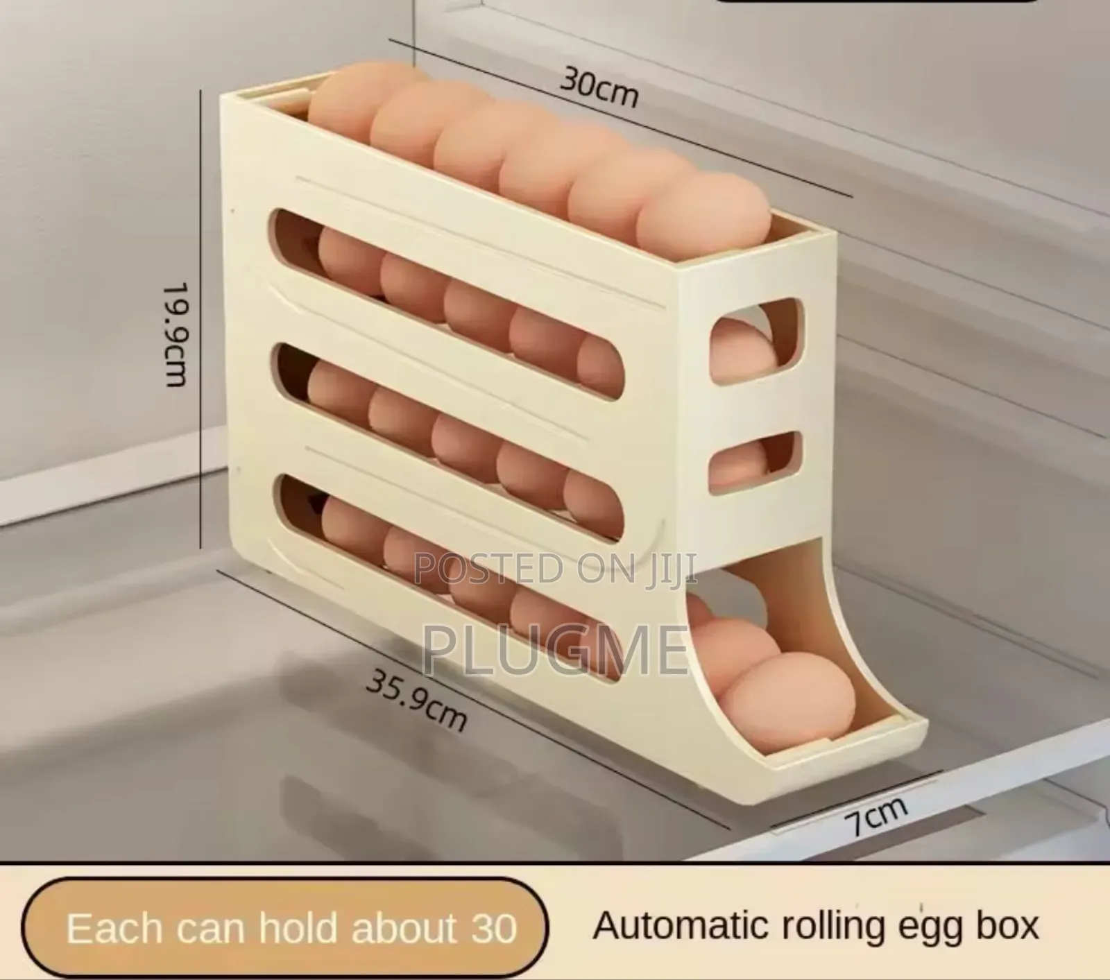 4 Layer Rolling Egg Holder/Dispenser Holds 30 Eggs