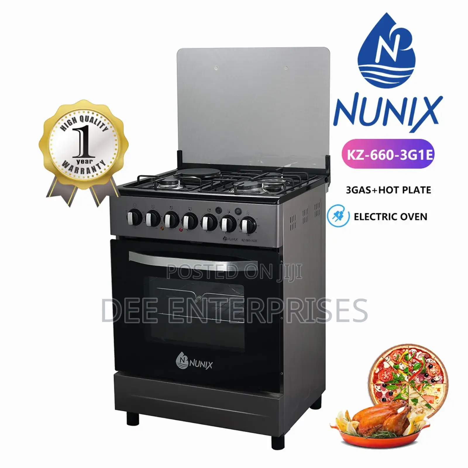 Nunix Full Gas 50*55 Freestanding Cooker With Gas Oven