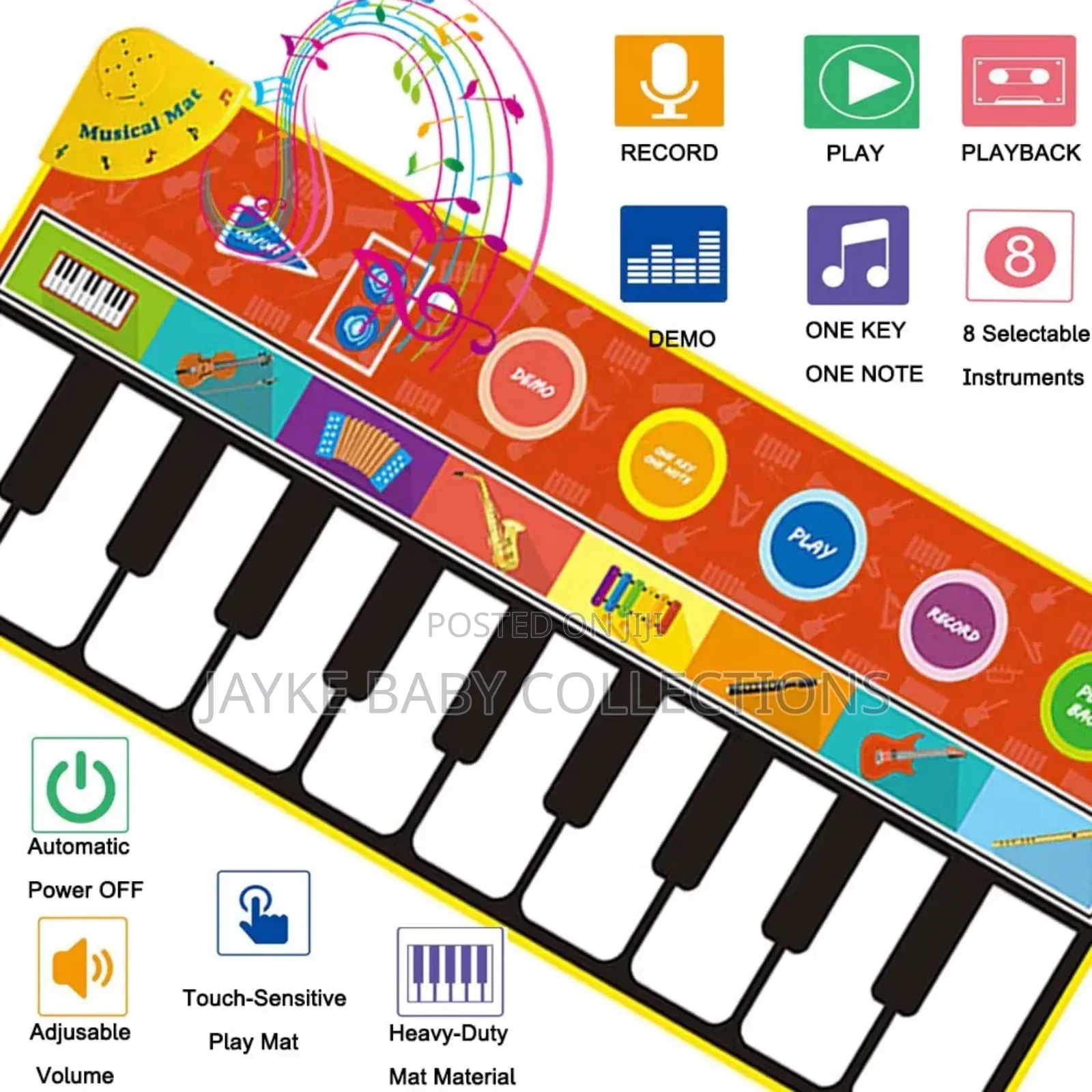 Kids Piano Music Mat – 10 Keys Dance Play Mat