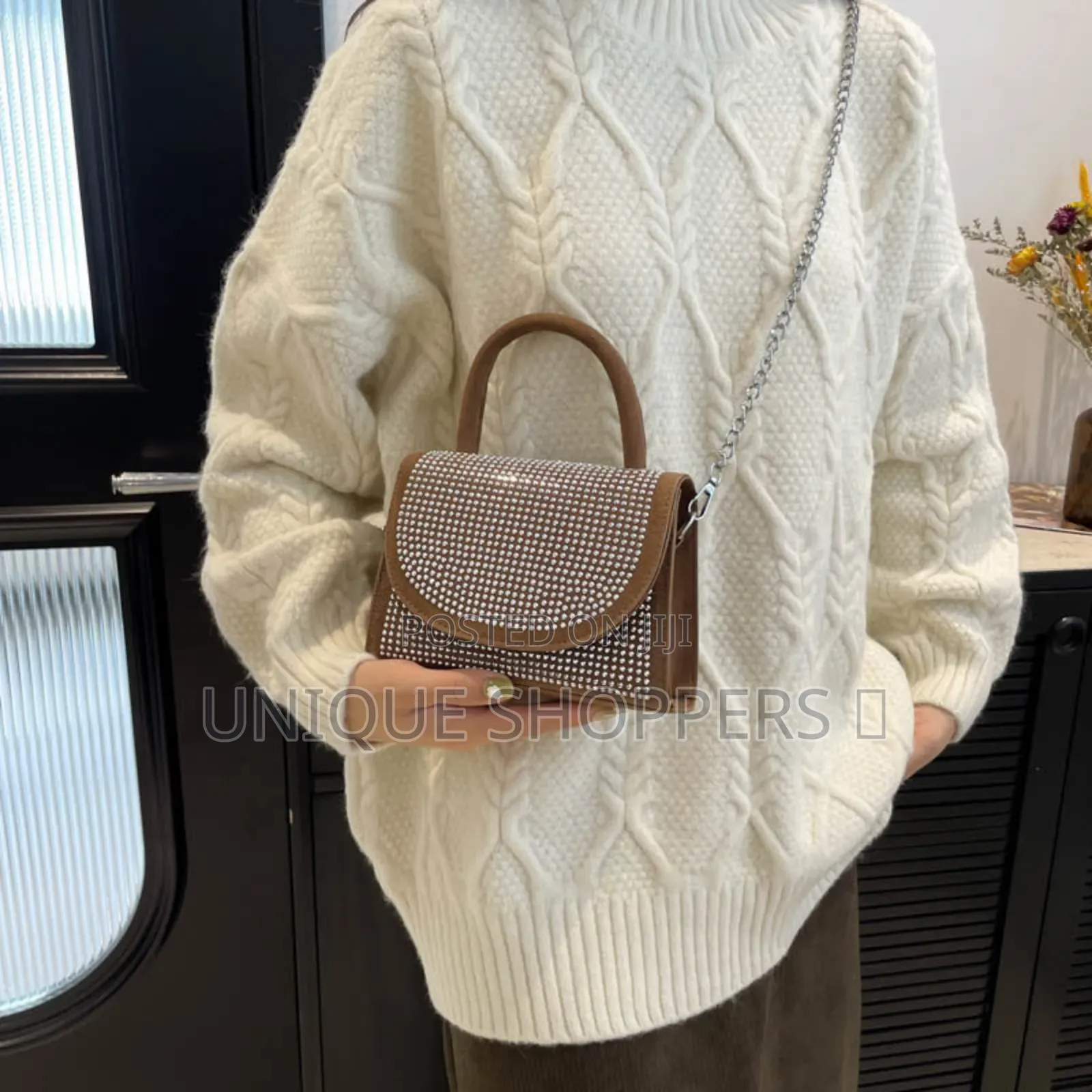 Flap Saddle Diamonds Ladies Cute Crossbody Bag*