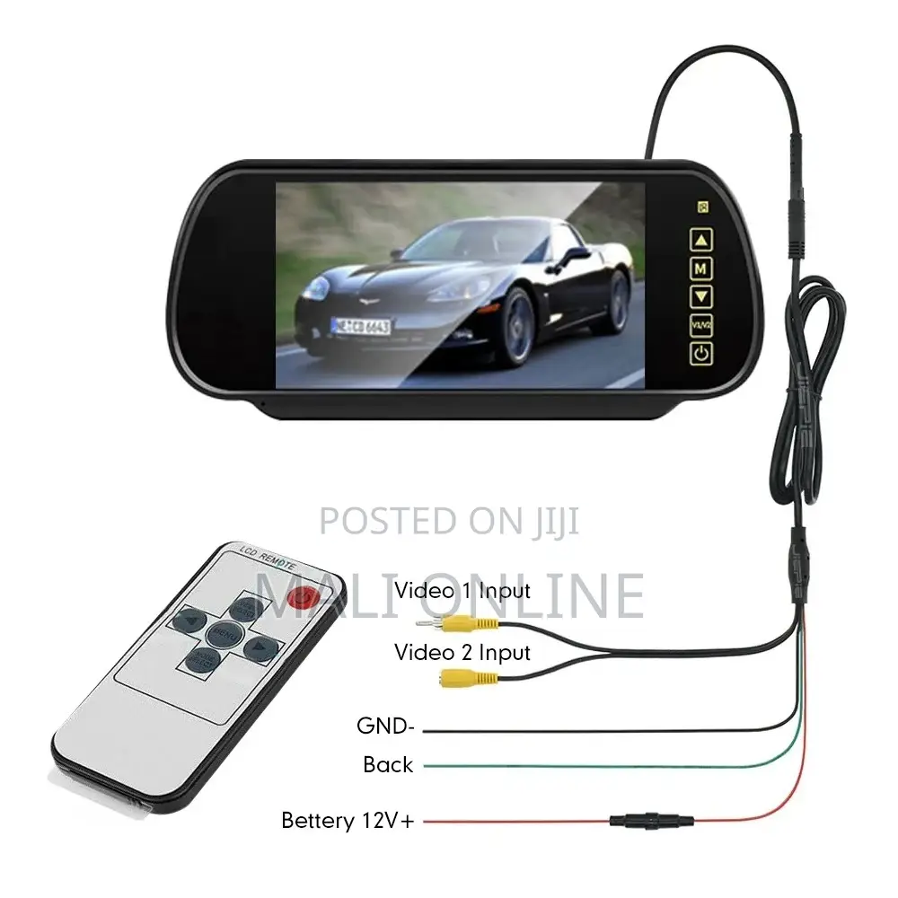 7-inch Tft Lcd Car Rearview Mirror Monitor With Dual Input