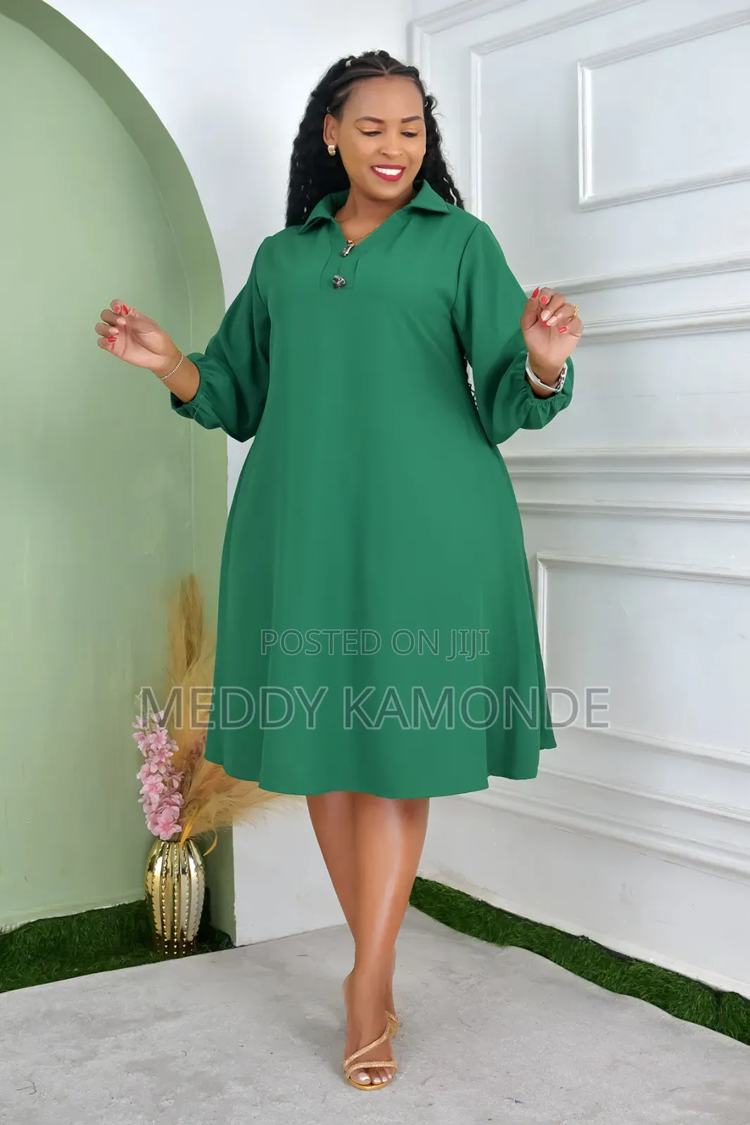 Cute Green Pregnant Friendly Shift Dress