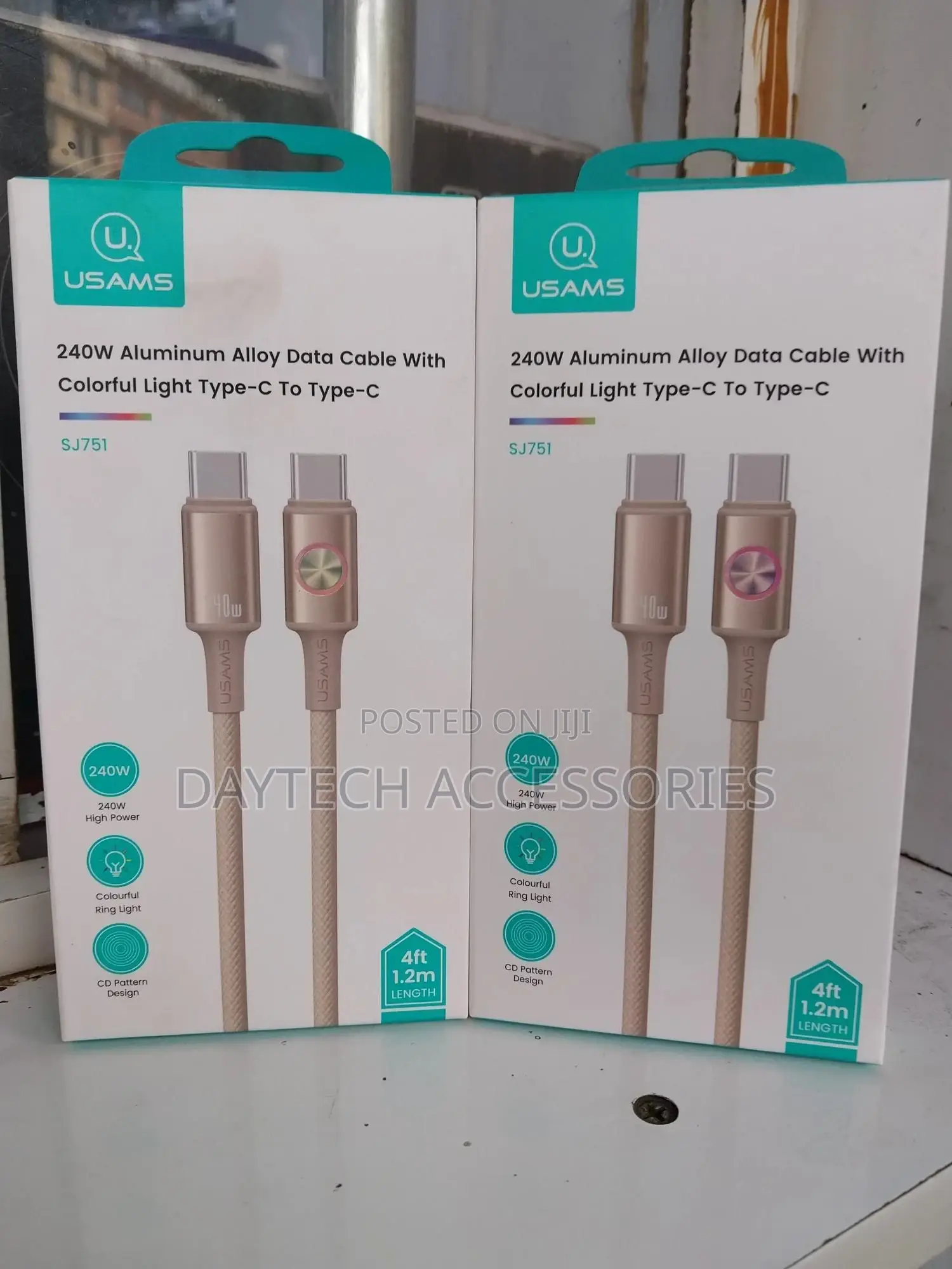 Usams 240w Type C to Type C 1.2m Pd Fast Charging Data Cable