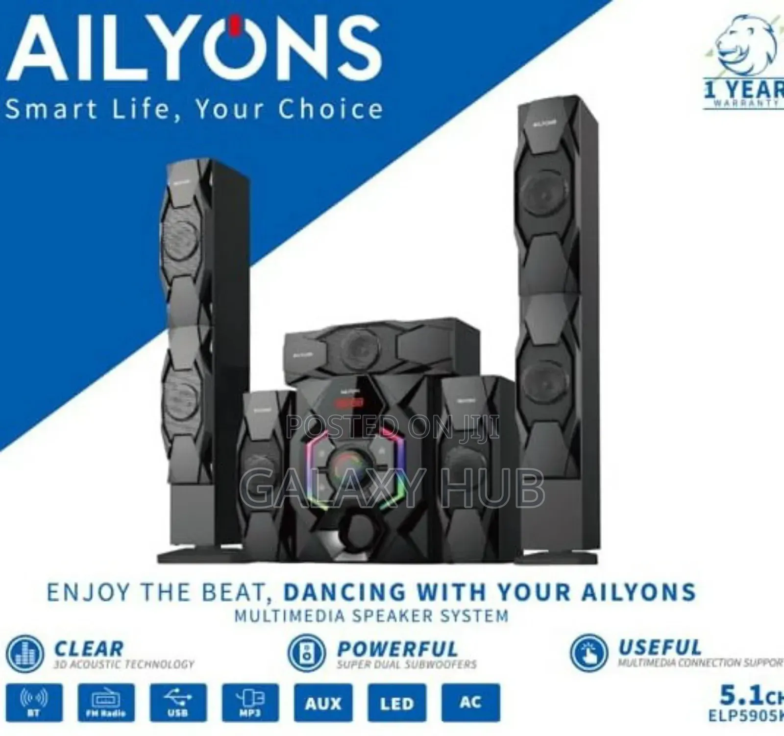 Ailyons Elp5901k 5.1ch Home Theater Multimedia Speaker
