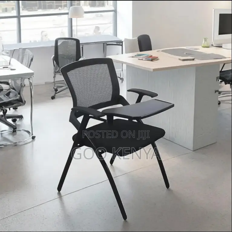 Office Chair ; Foldable Training Chair With Writing Pad