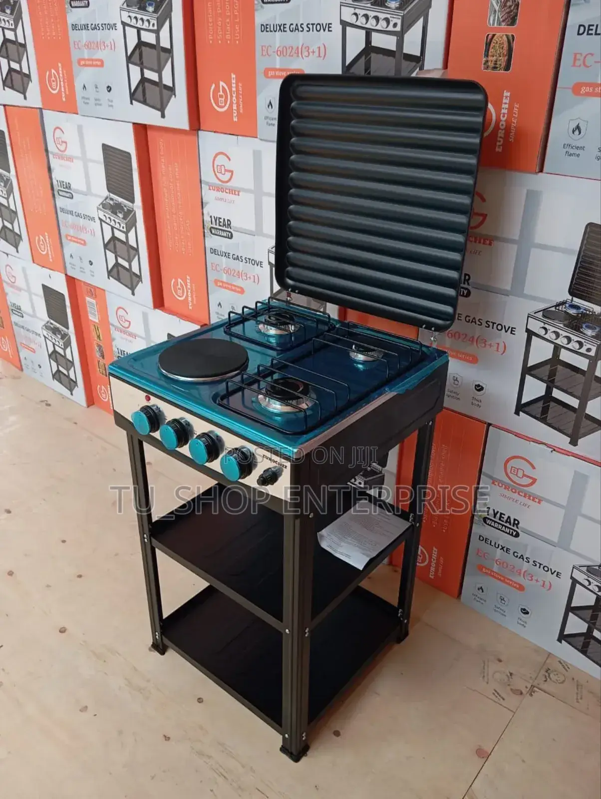 Cooker! Eurochef 3 Gas +1 Electric Standing With Shelves