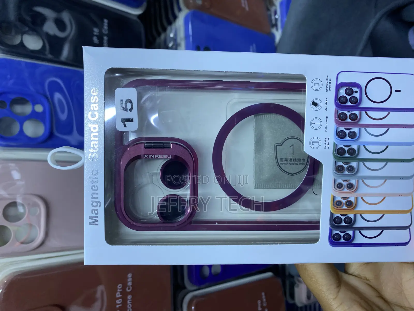 NSHN iPhone 15 Magsafe Case With Camera Stand and Ring Lens