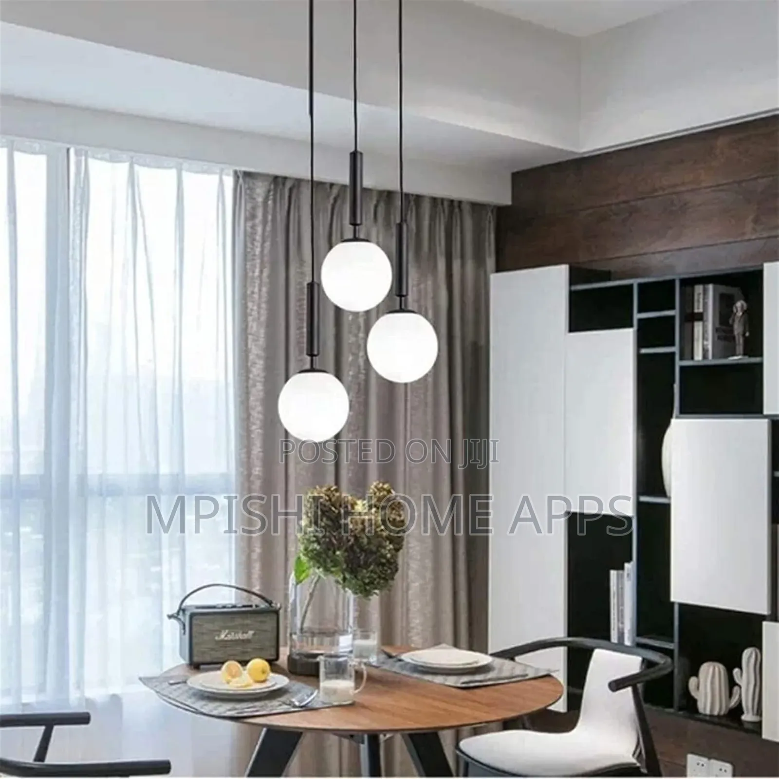3 in 1 Globe Pendant Light - Black