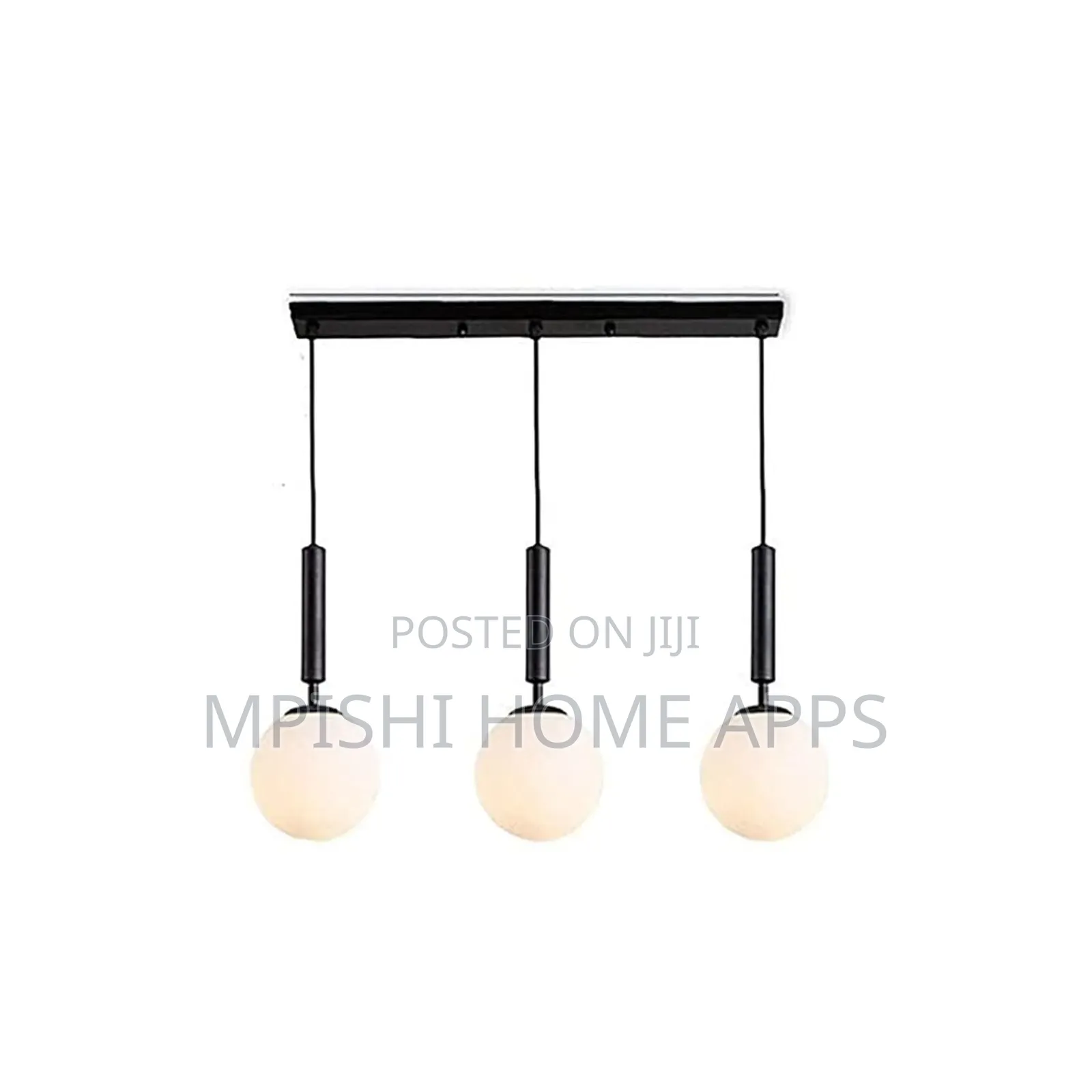 3 in 1 Globe Pendant Light - Black