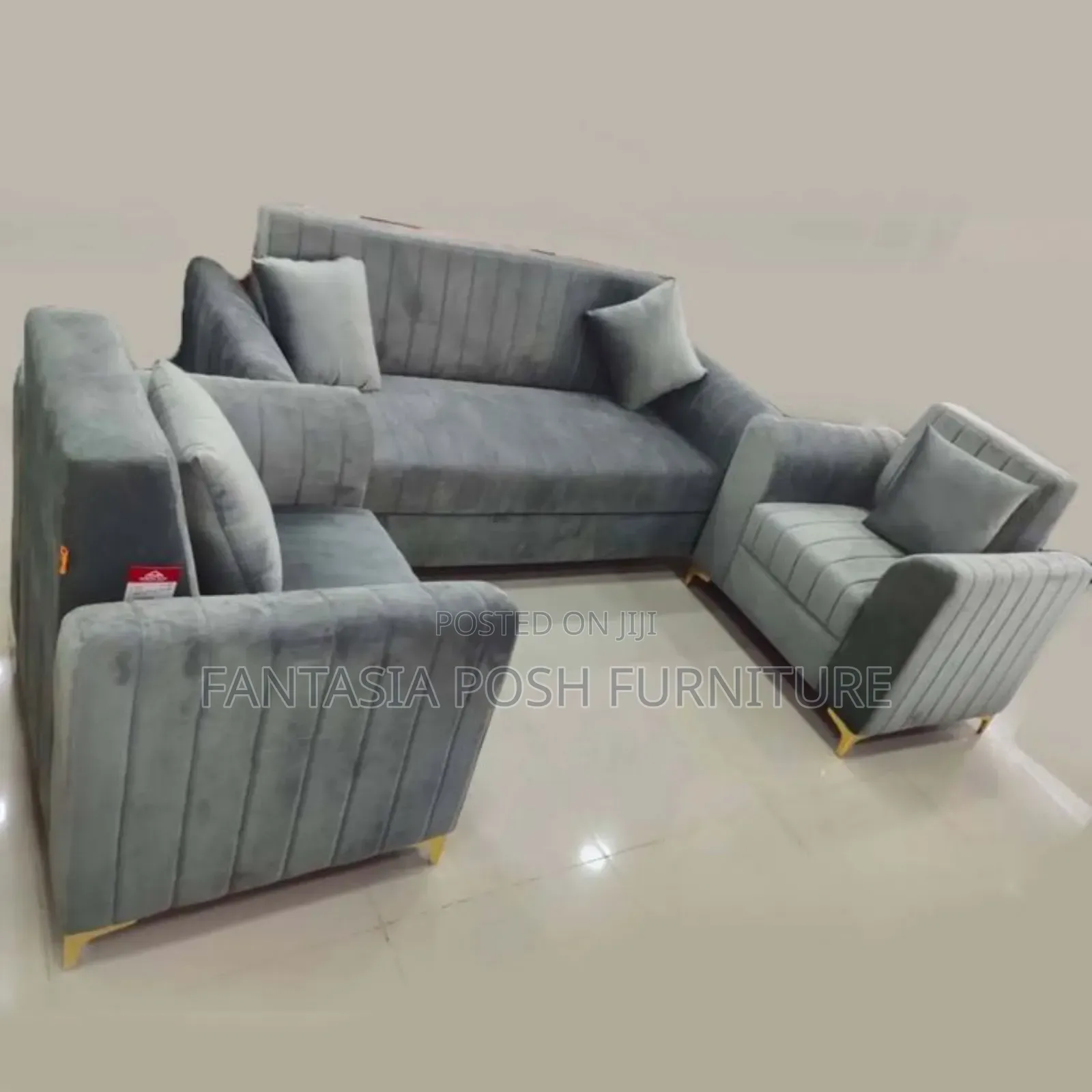 5 Seater Grey Sofa Set - Pay on Delivery