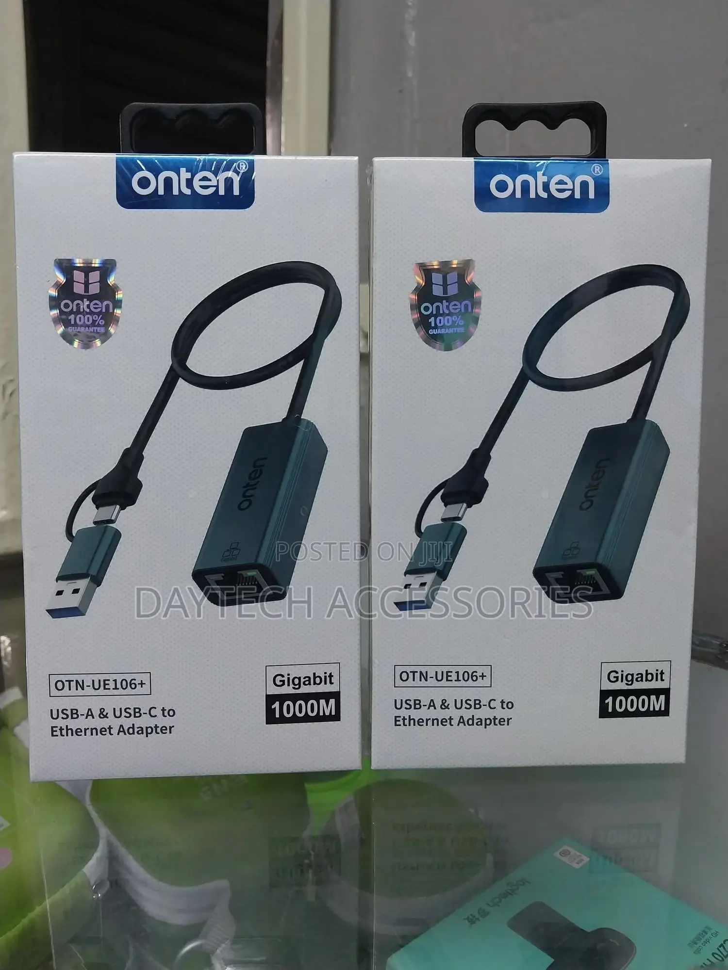 Onten Ue106+ Usb-a Usb-C to Gigabit Ethernet Adapter.