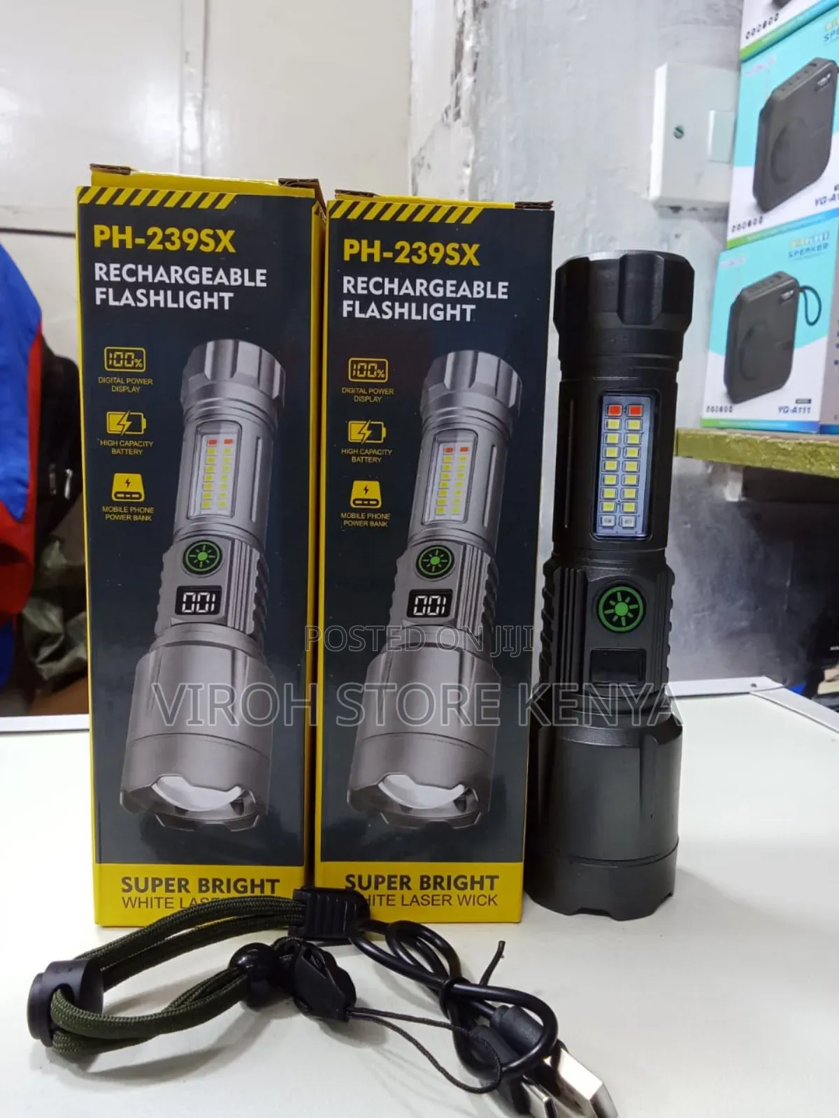 Ph239 Tactical Flashlight Security Torch - Rechargeable