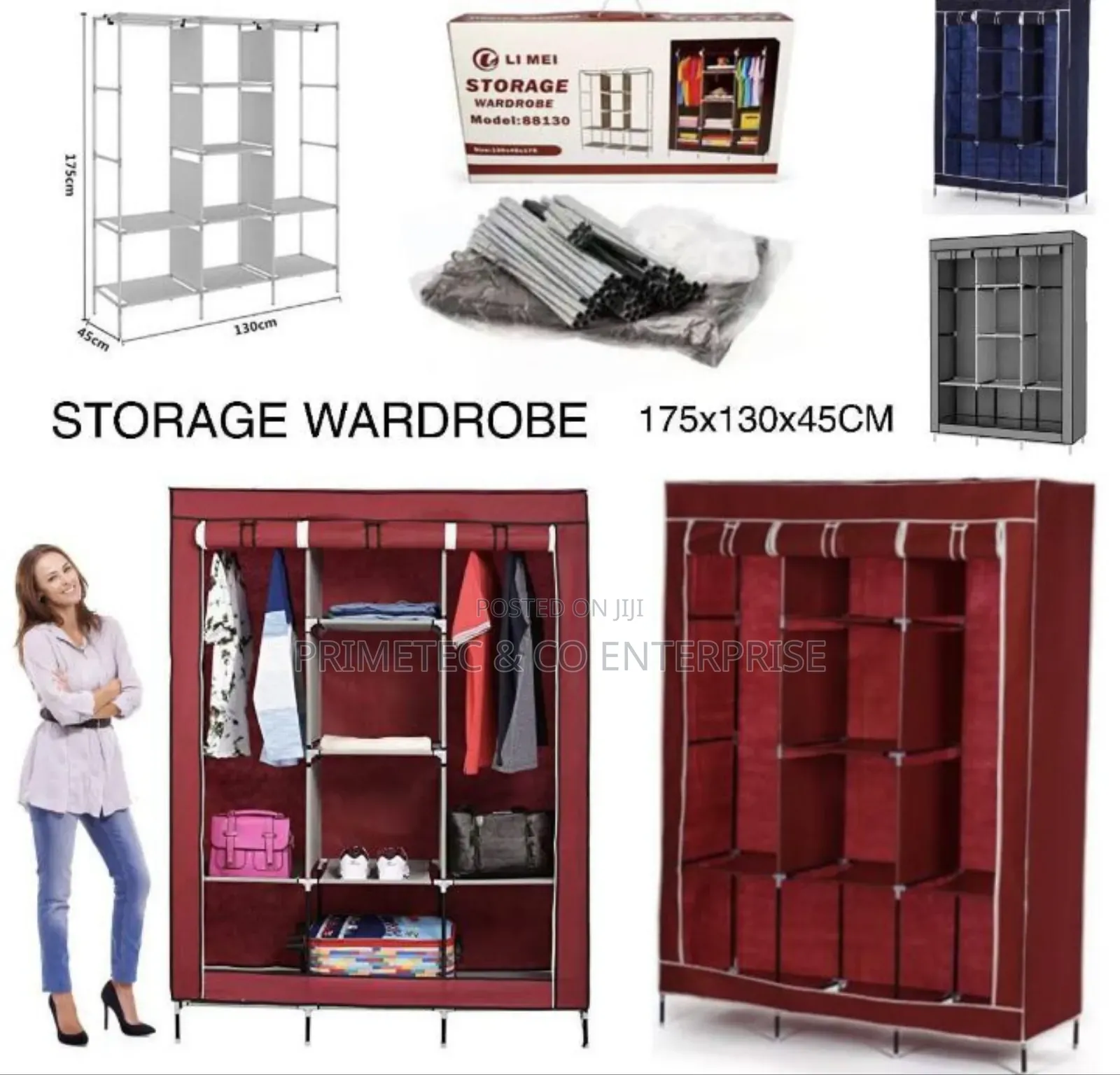3 Column Metallic Wardrobe